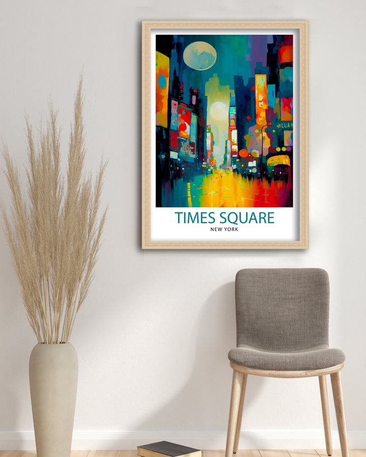 Time Square New York Travel Poster