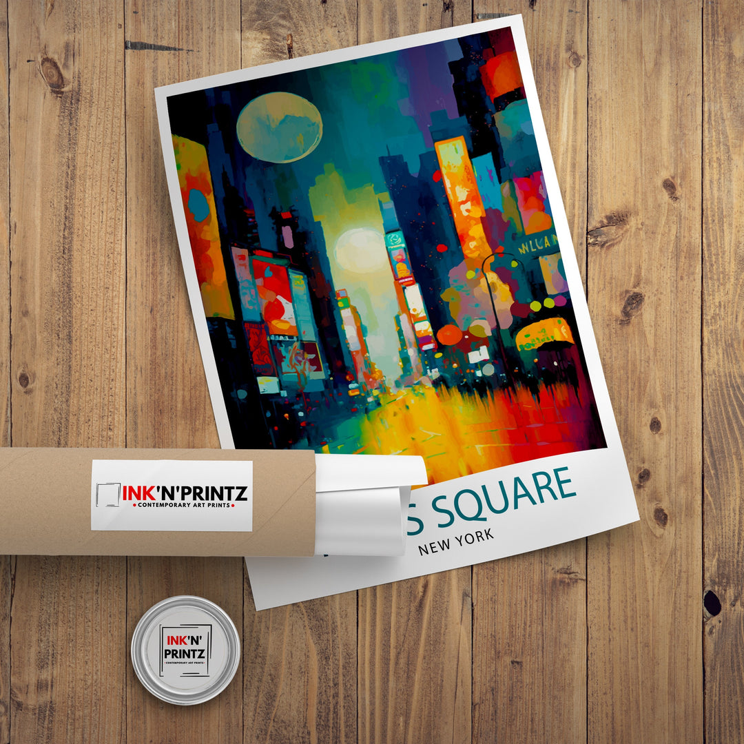 Time Square New York Travel Poster