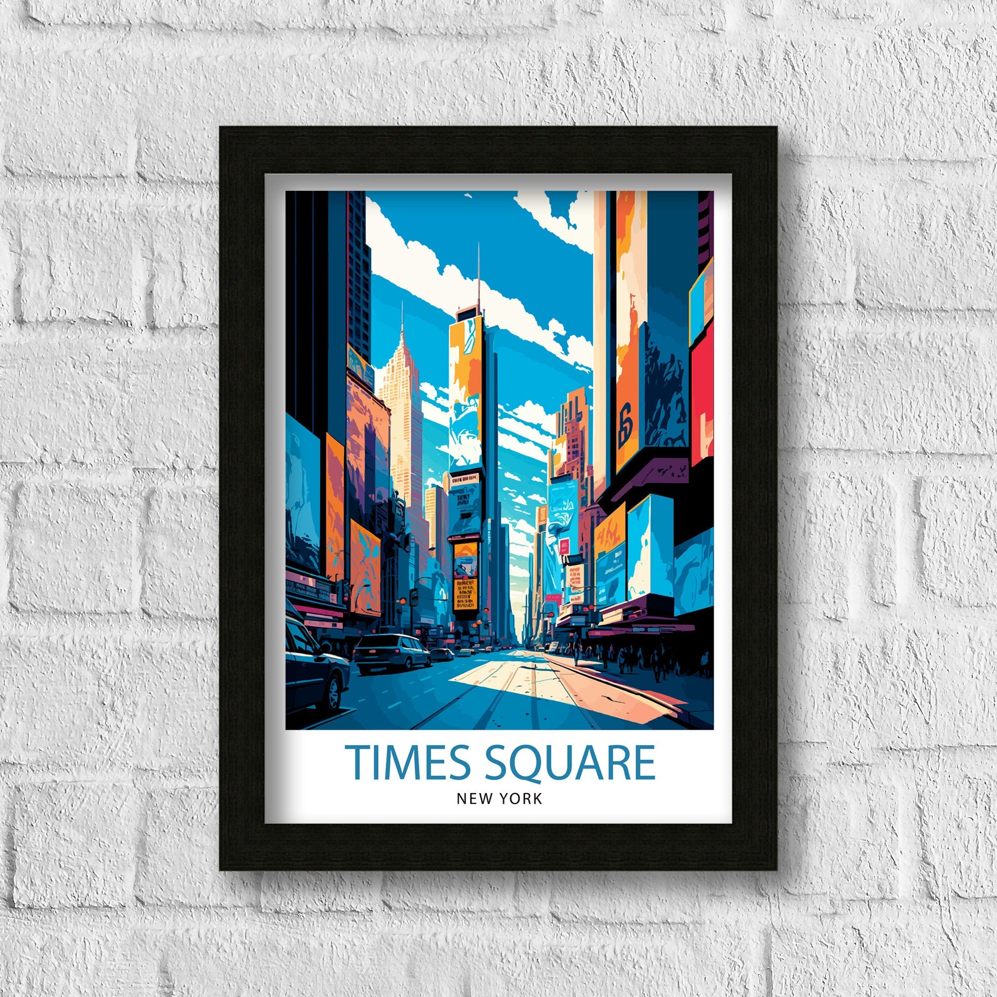 Time Square New York Travel Print| Time Square Wall Decor New York City Travel Poster Time Square Art Print Time Square