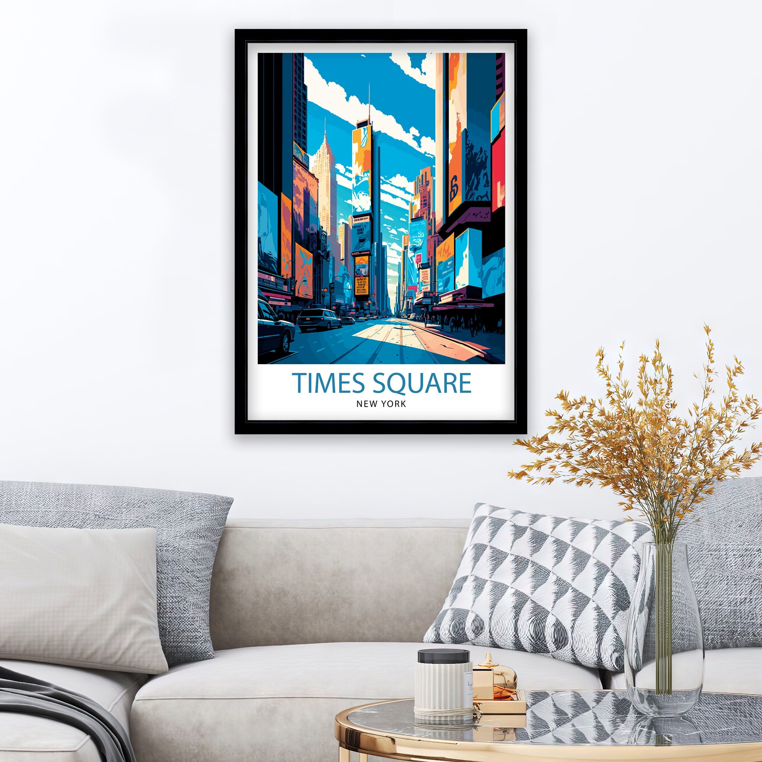 Time Square New York Travel Print| Time Square Wall Decor New York City Travel Poster Time Square Art Print Time Square