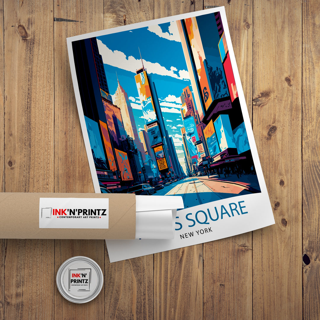 Time Square New York Travel Poster