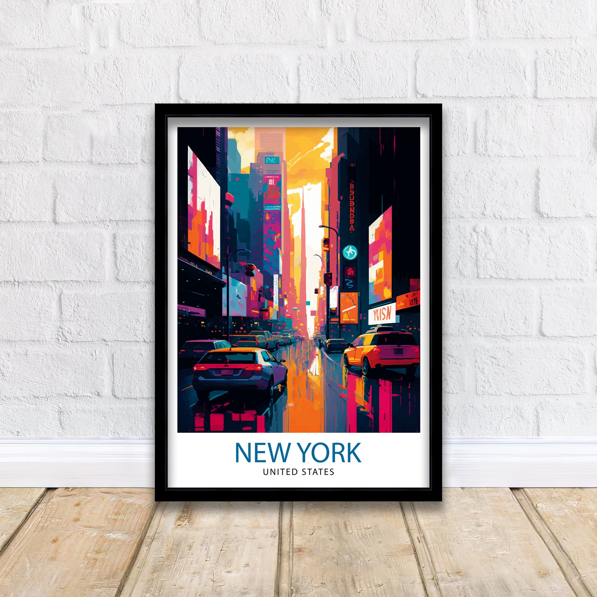 Time Square New York Travel Print| Time Square Wall Decor New York City Travel Poster Time Square Art Print Time Square