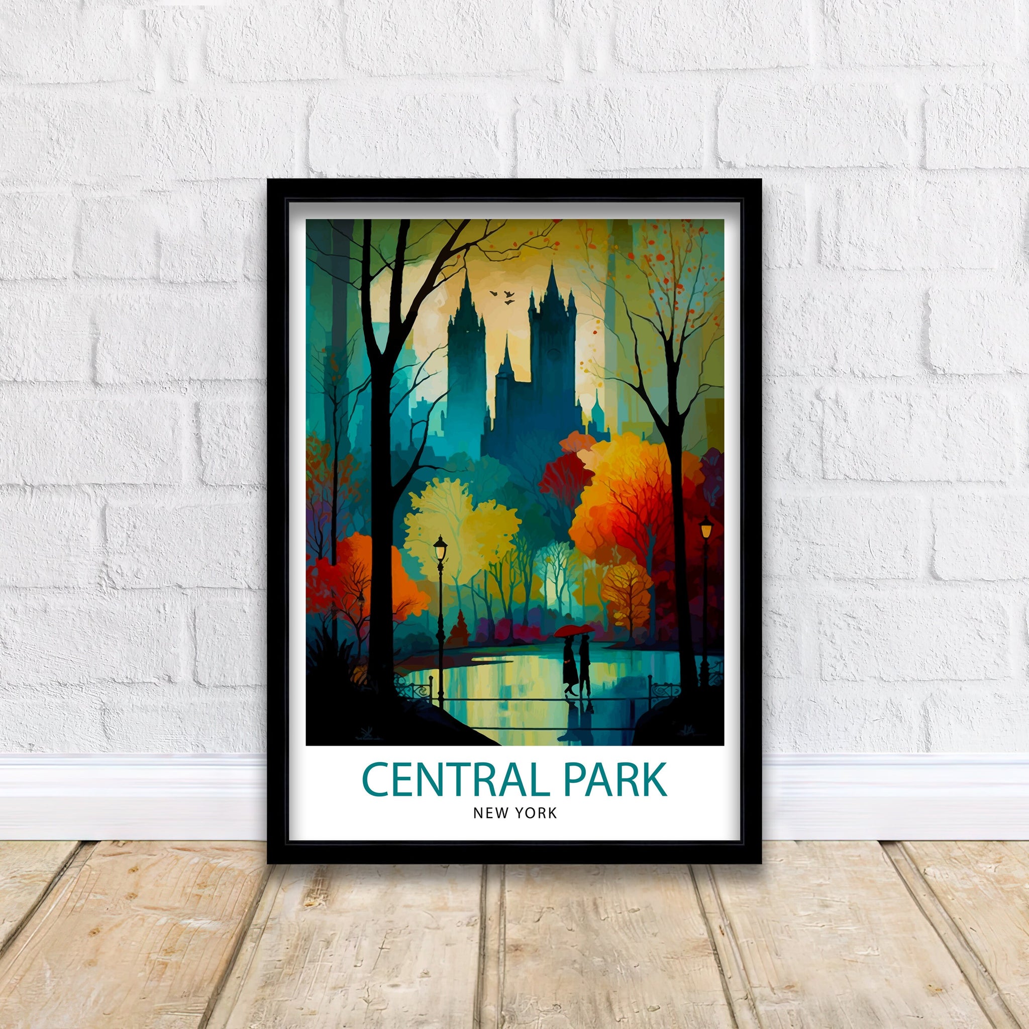 Central Park New York Travel Print| Central Park Wall Art New York City Decor Travel Poster Central Park Landscape Print