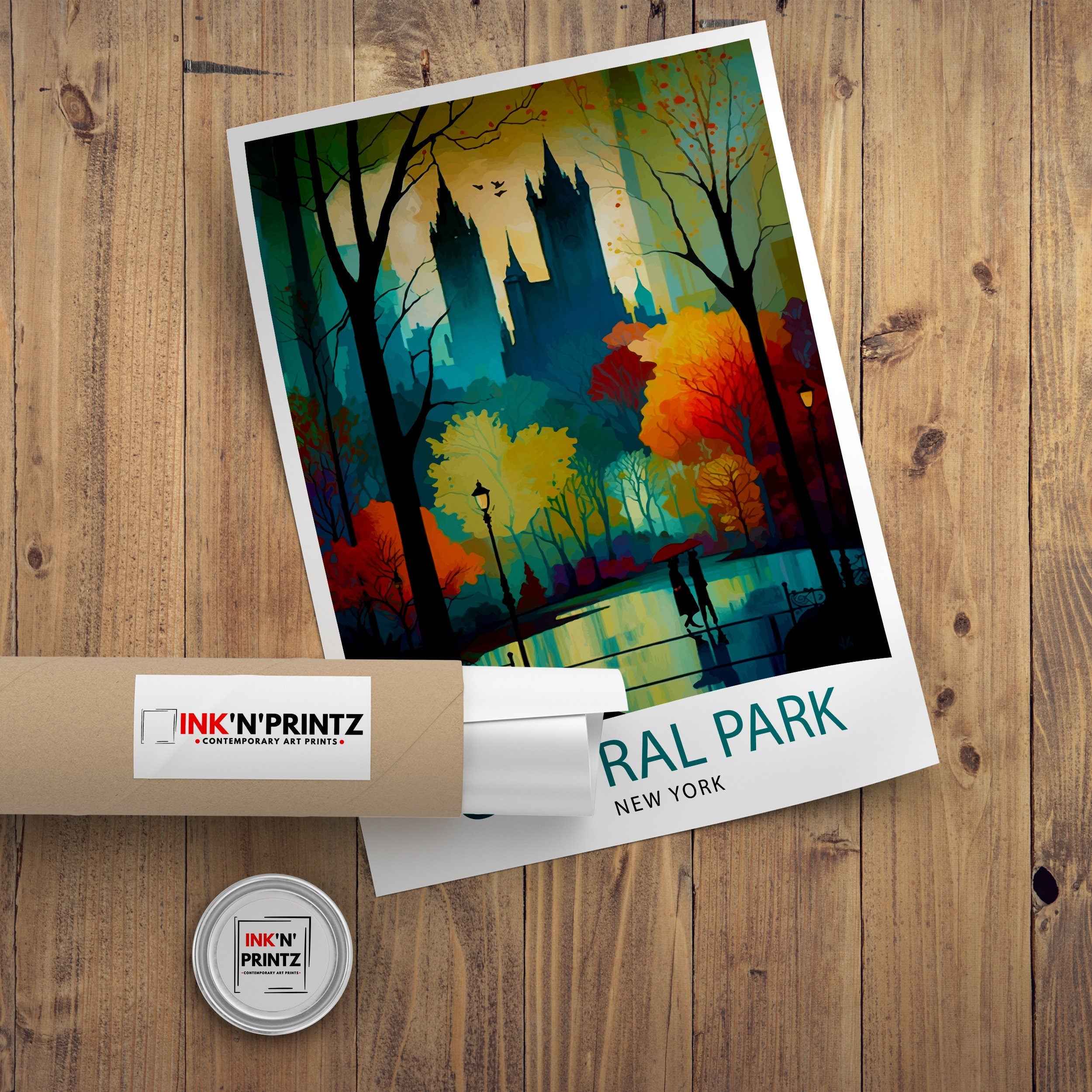 Central Park New York Travel Print| Central Park Wall Art New York City Decor Travel Poster Central Park Landscape Print