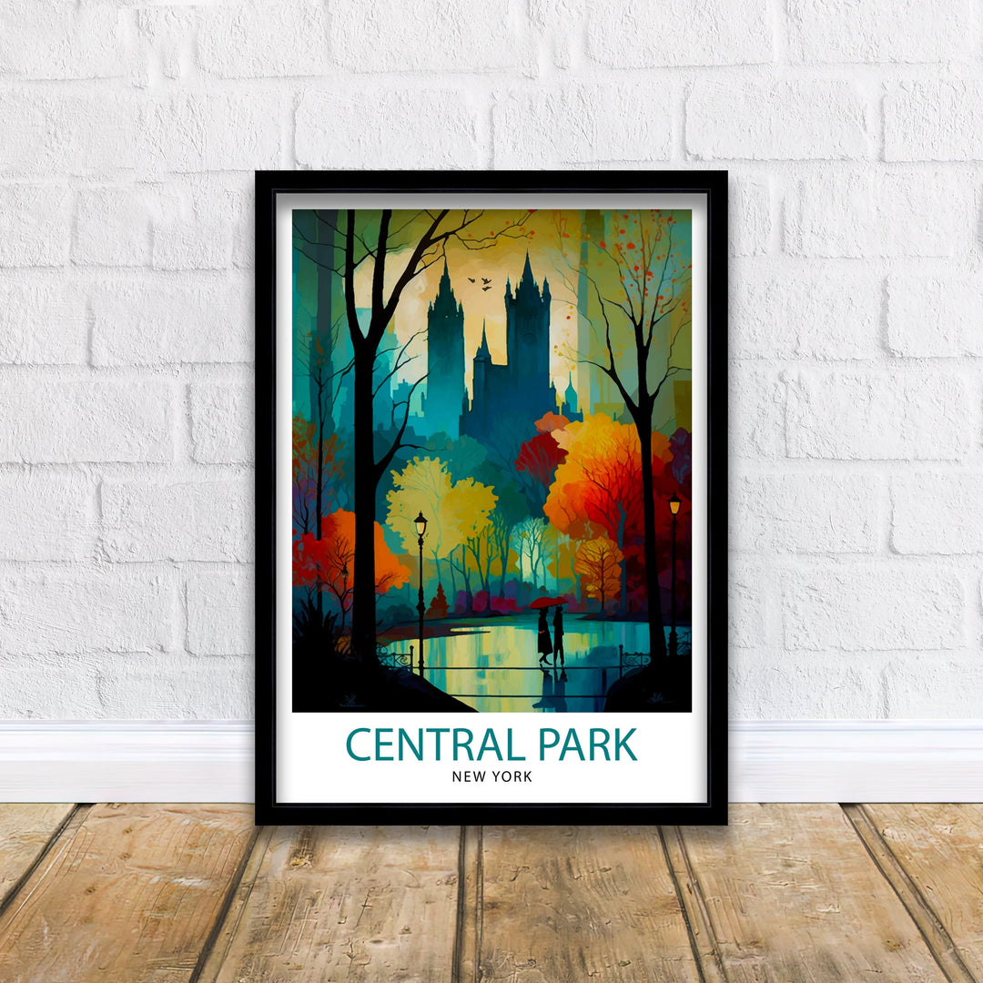 Central Park New York Travel Poster