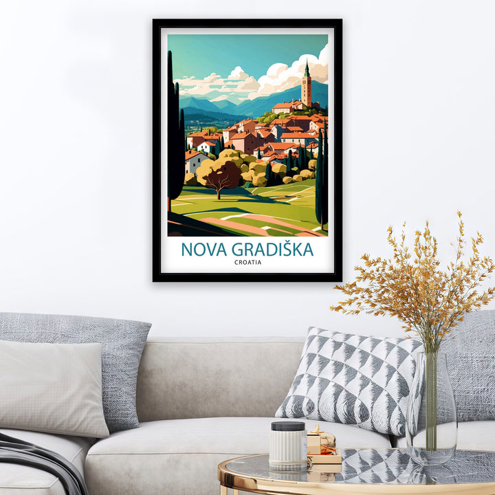 Nova Gradiška Croatia Travel Poster , Croatian Cityscape Wall Art, Croatia Travel Poster, Nova Gradiška Souvenir, Home Decor