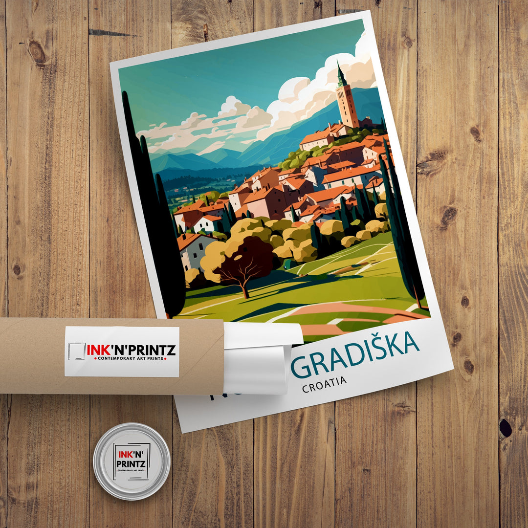 Nova Gradiška Croatia Travel Poster , Croatian Cityscape Wall Art, Croatia Travel Poster, Nova Gradiška Souvenir, Home Decor