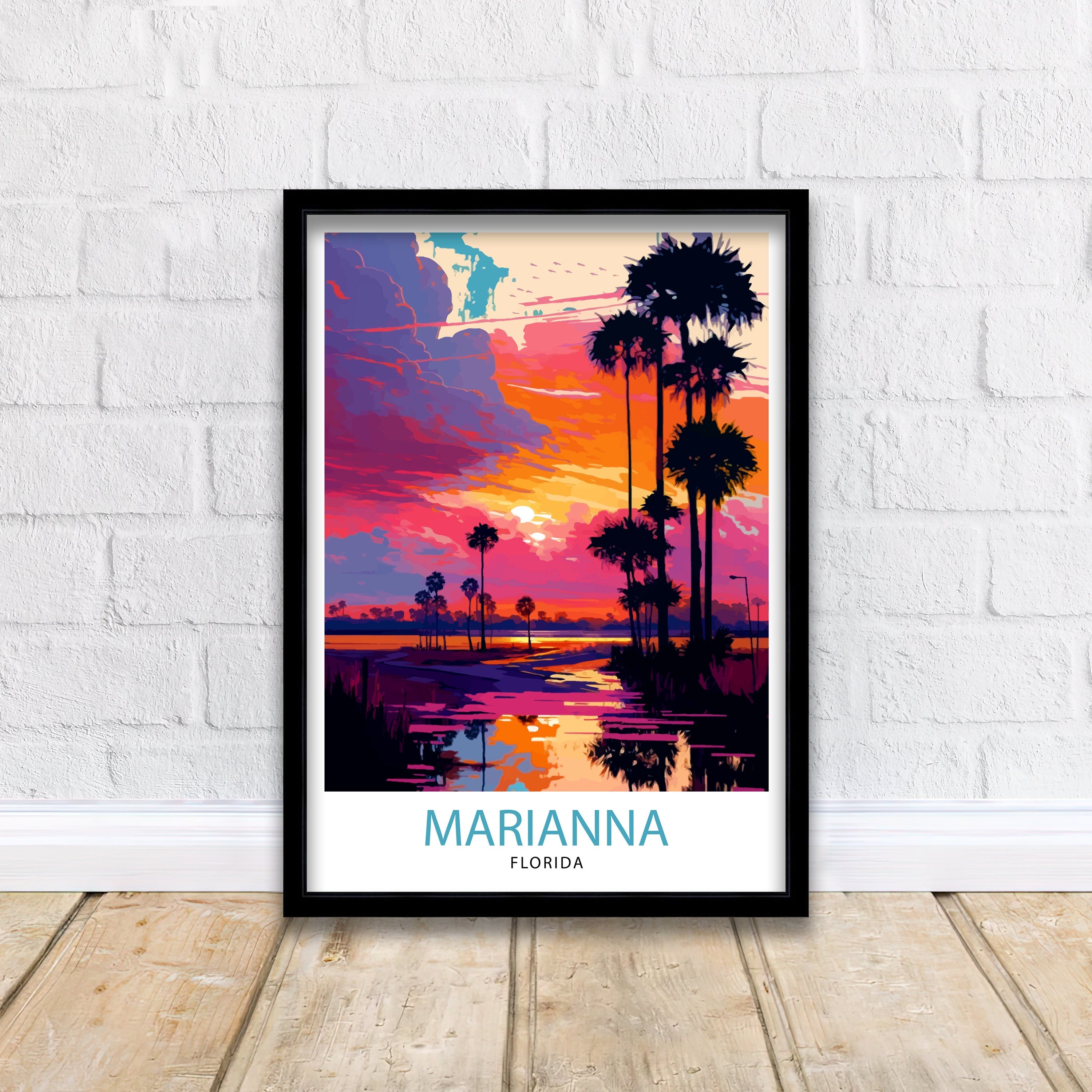 Marianna Florida Travel Print| Marianna Wall Art Florida State Decor Travel Poster Marianna Cityscape Print Home Decor