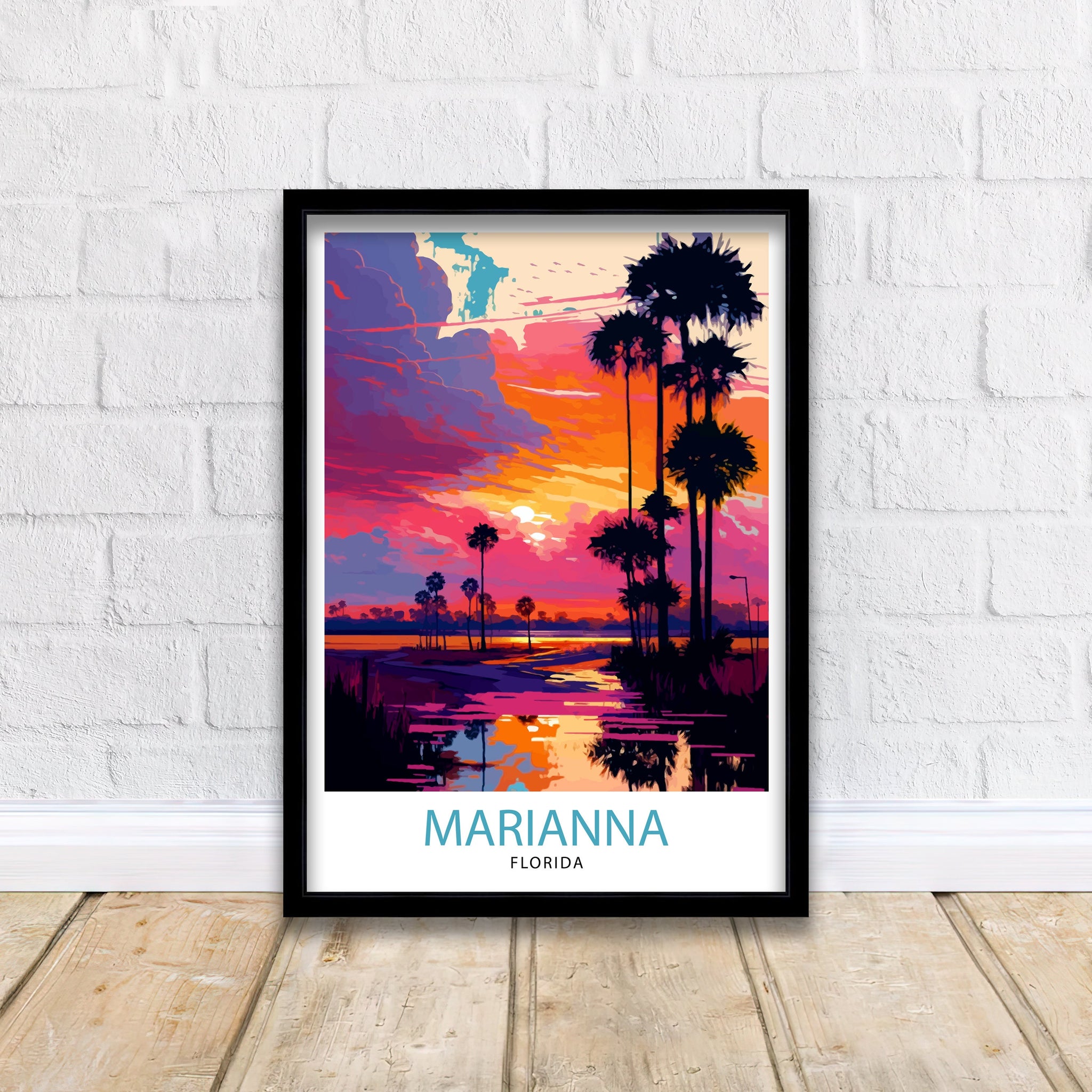Marianna Florida Travel Print| Marianna Wall Art Florida State Decor Travel Poster Marianna Cityscape Print Home Decor