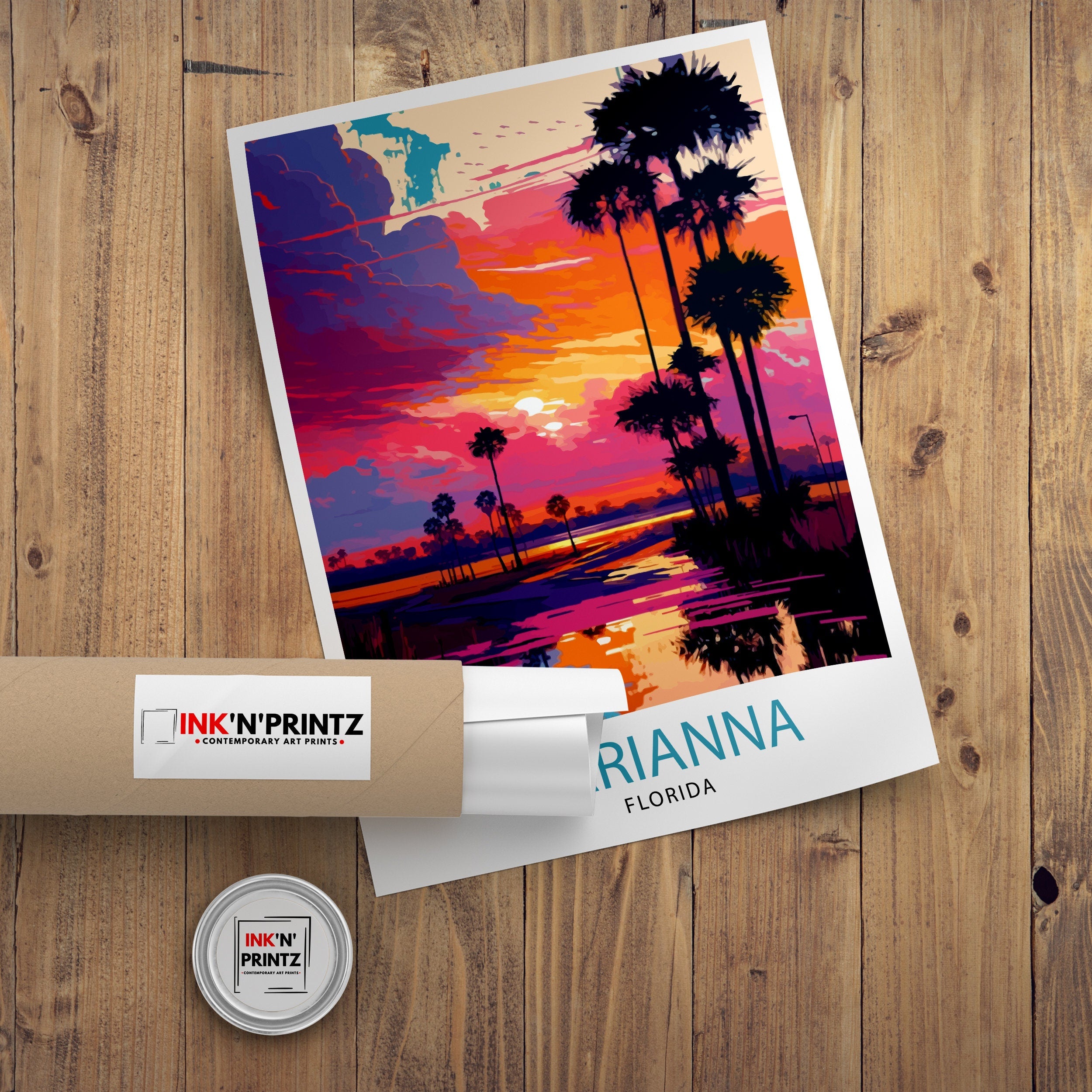 Marianna Florida Travel Print| Marianna Wall Art Florida State Decor Travel Poster Marianna Cityscape Print Home Decor