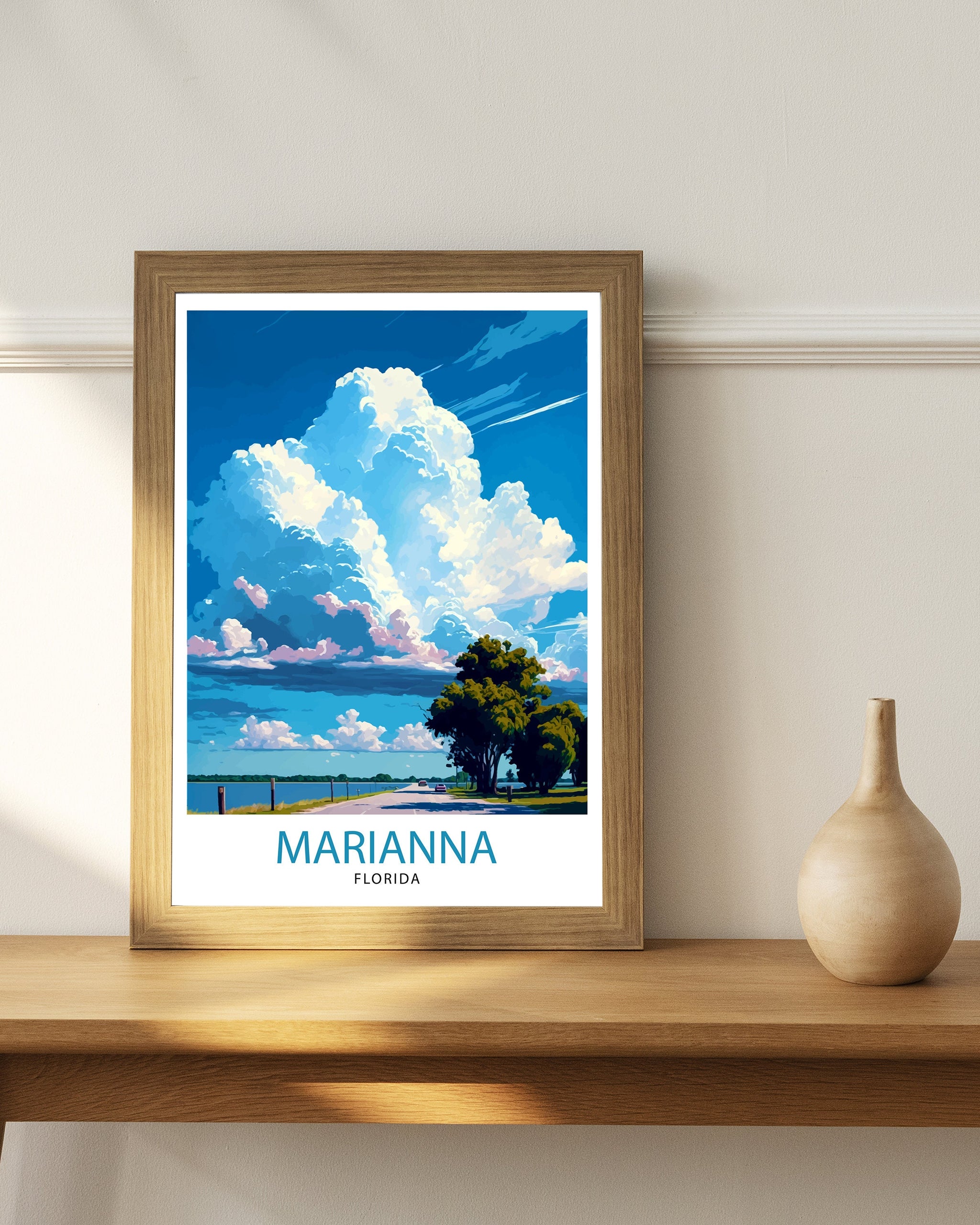 Marianna Florida Travel Print| Marianna Wall Art Florida Landscape Decor Travel Poster Marianna City Print Home Decor