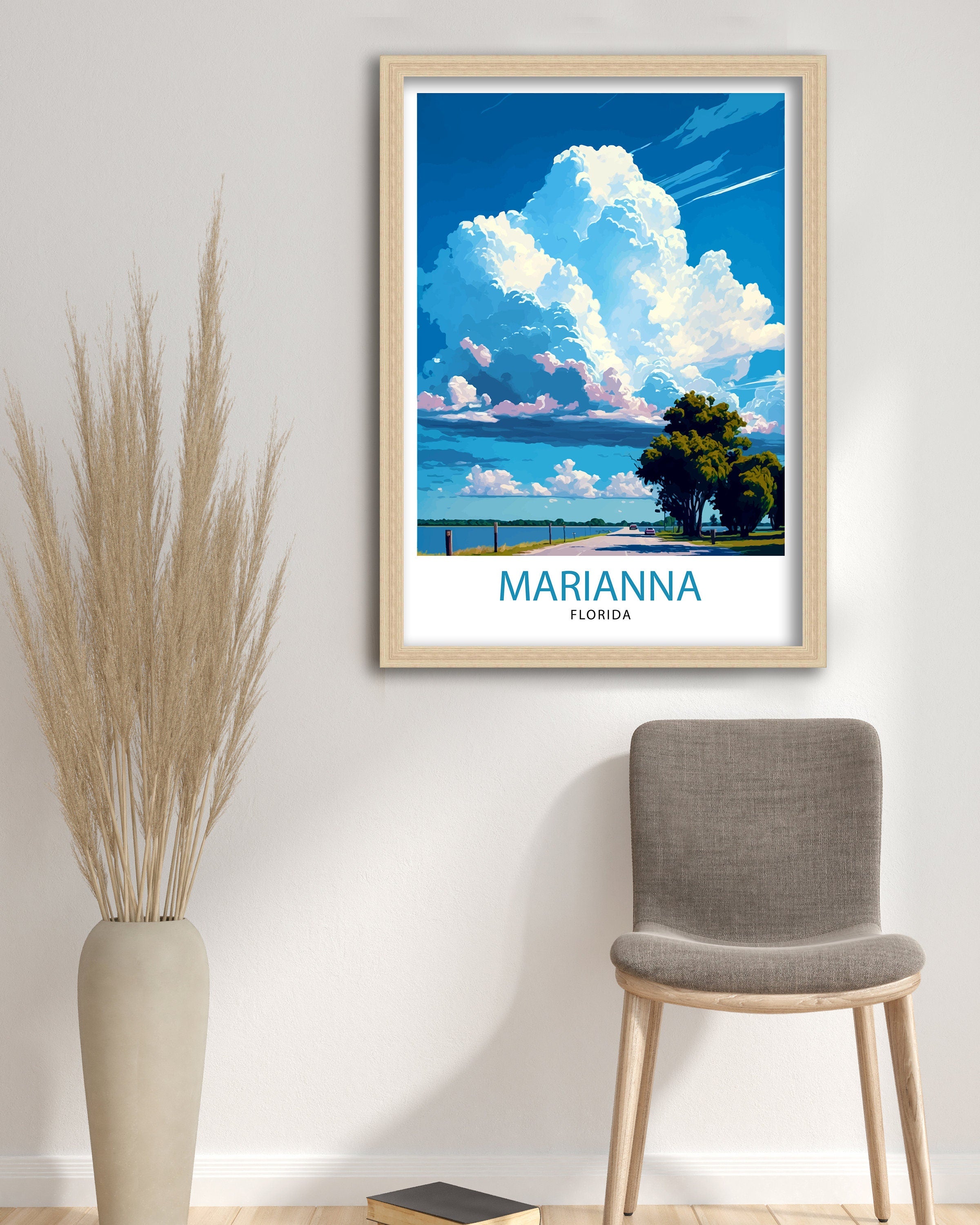 Marianna Florida Travel Print| Marianna Wall Art Florida Landscape Decor Travel Poster Marianna City Print Home Decor