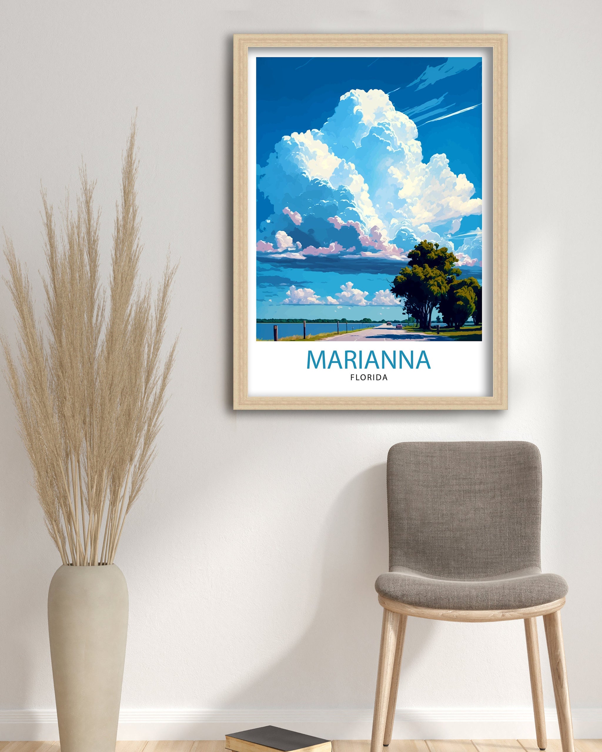 Marianna Florida Travel Print| Marianna Wall Art Florida Landscape Decor Travel Poster Marianna City Print Home Decor