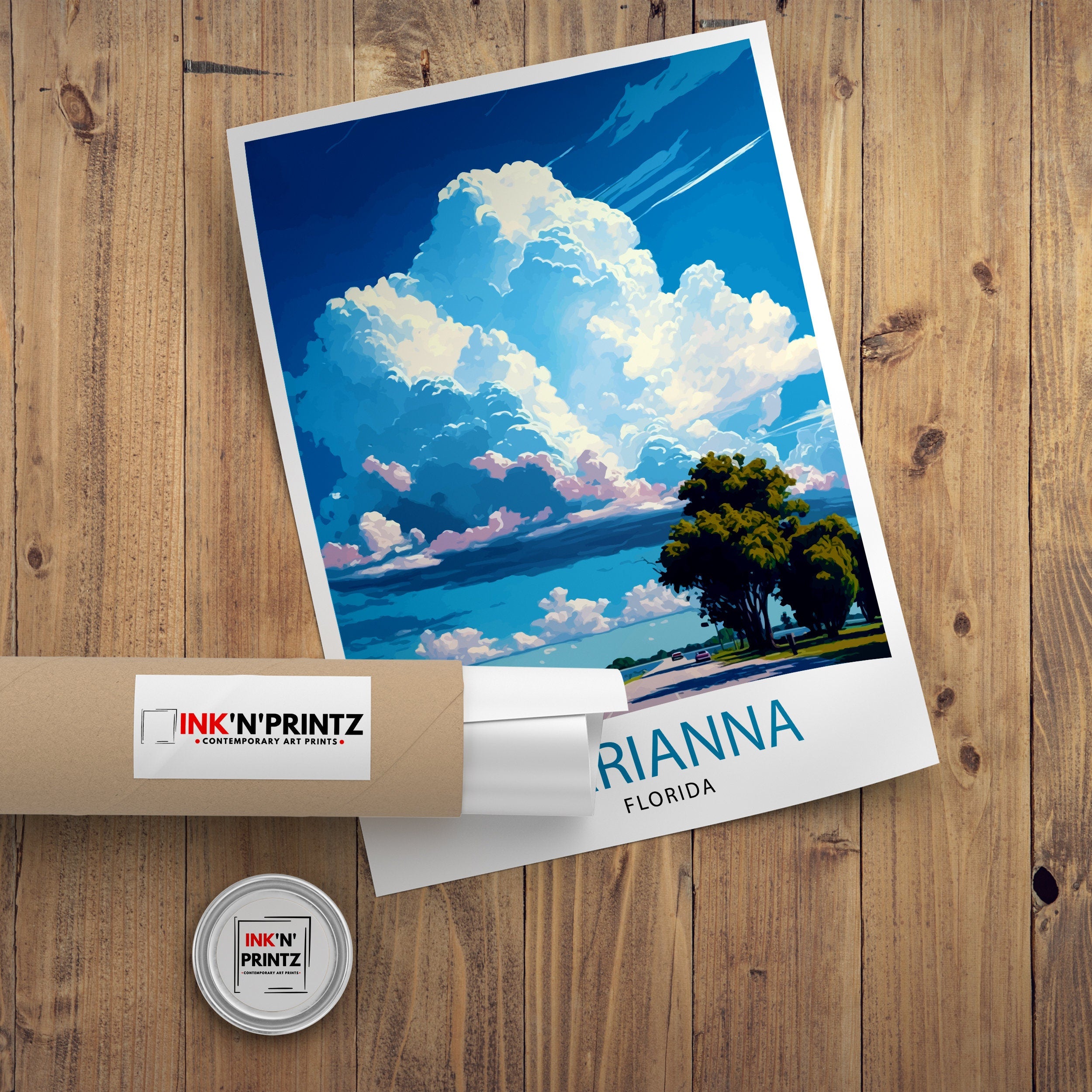 Marianna Florida Travel Print| Marianna Wall Art Florida Landscape Decor Travel Poster Marianna City Print Home Decor