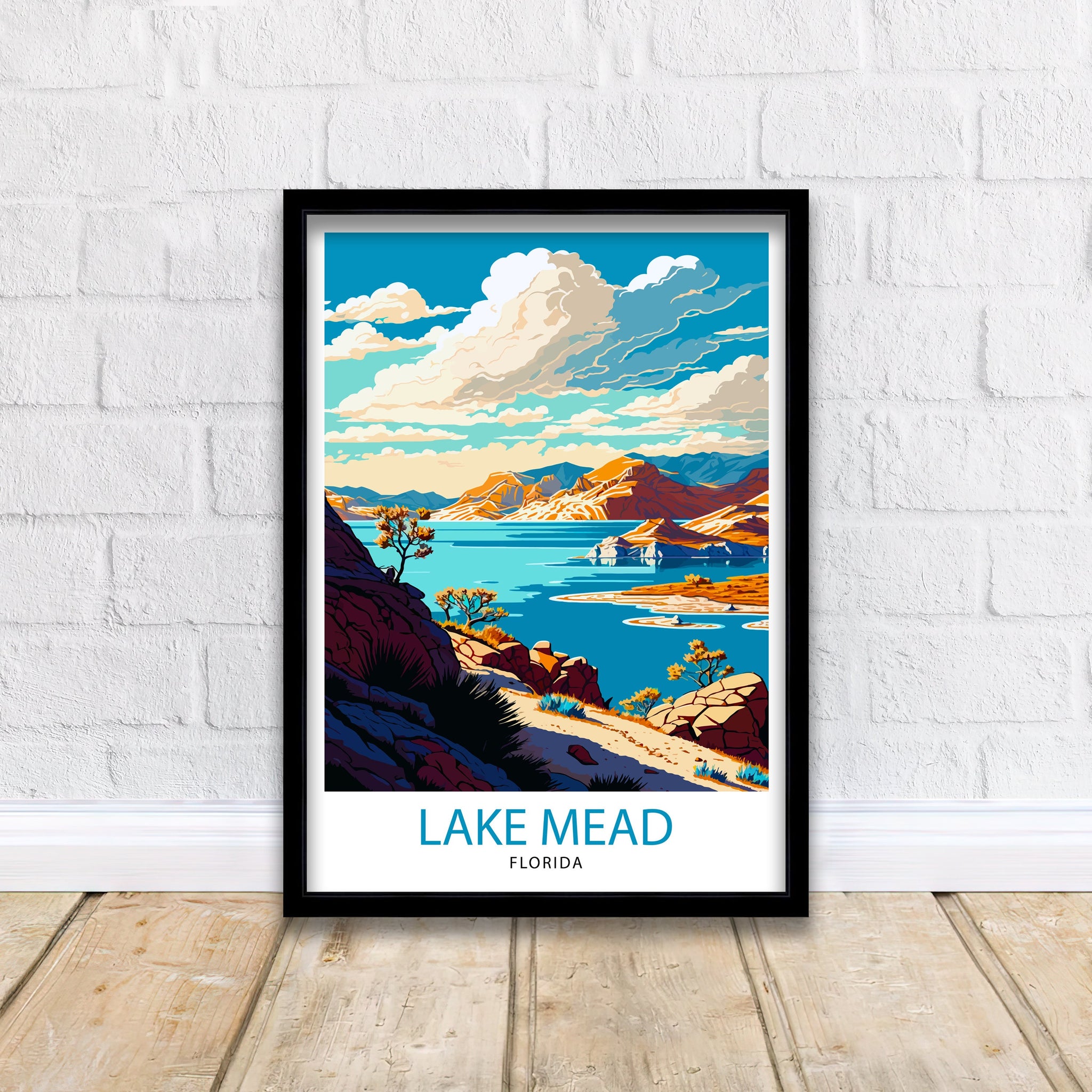 Lake Mead Arizona Travel Print| Desert Landscape Wall Art Arizona Nature Poster Lake Mead Wall Decor Travel Photography Print