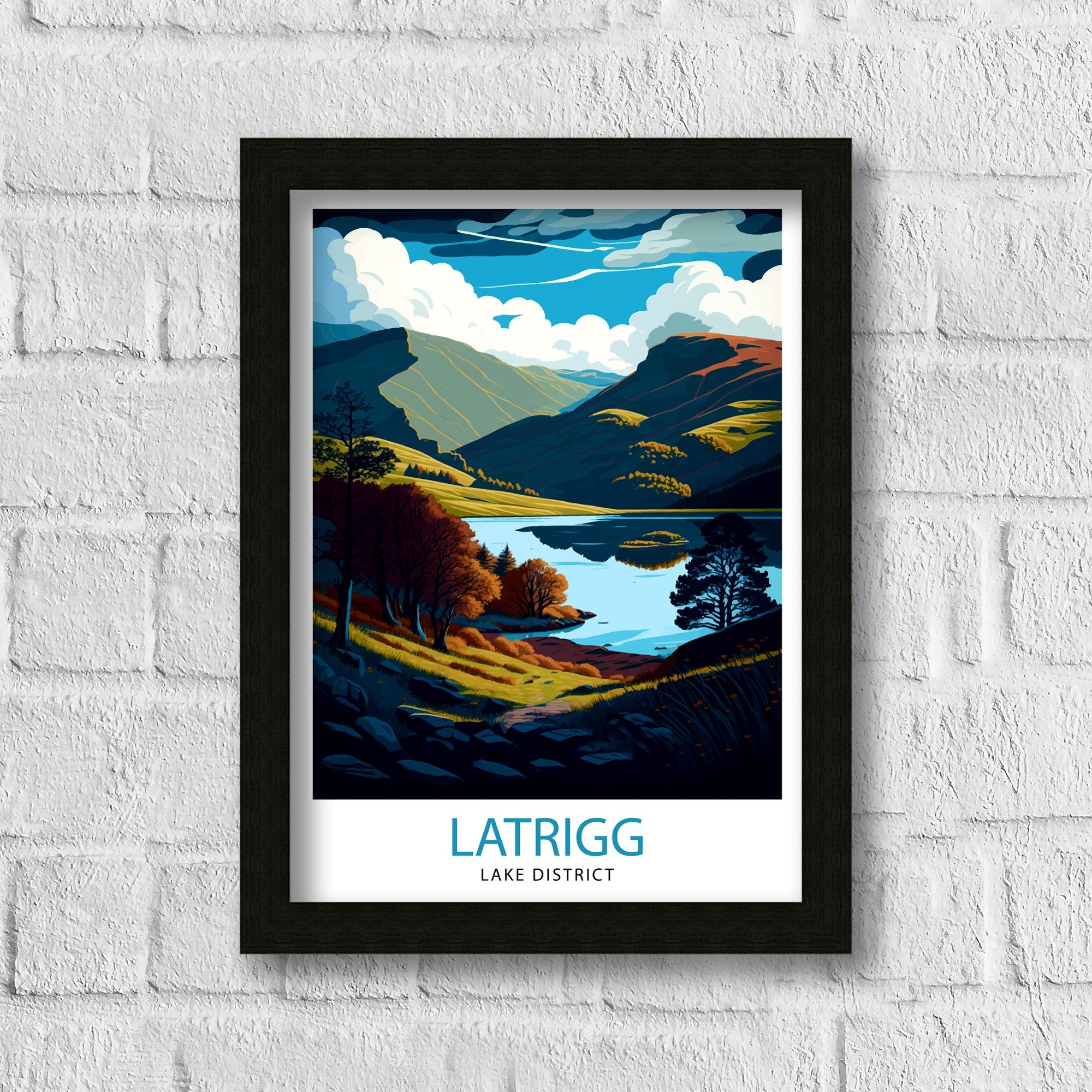Latrigg Lake District Travel Print Lake District Wall Decor Lake District Home Living Decor Lake District Illustration Travel Poster Gift