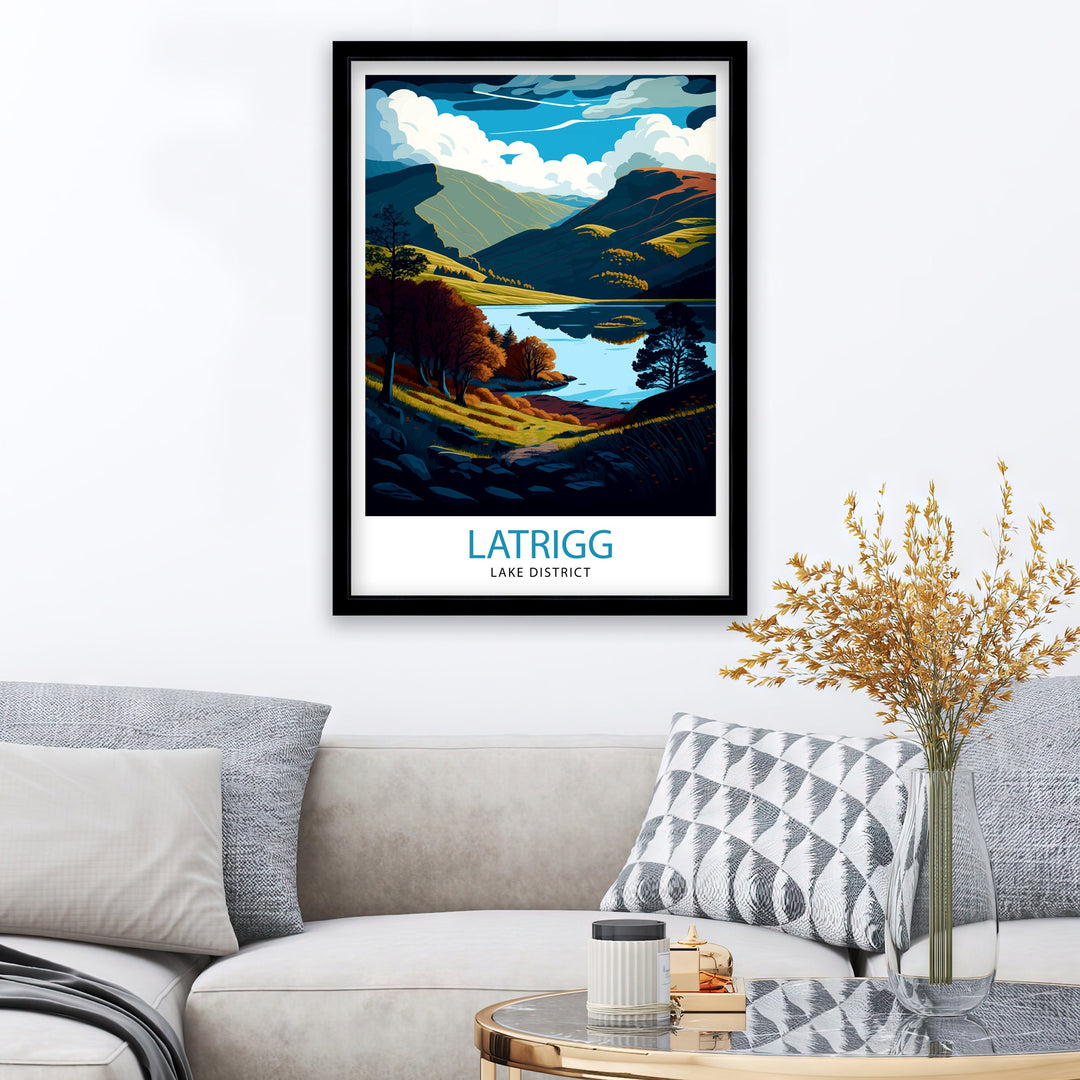 Latrigg Lake District Travel Poster Lake District