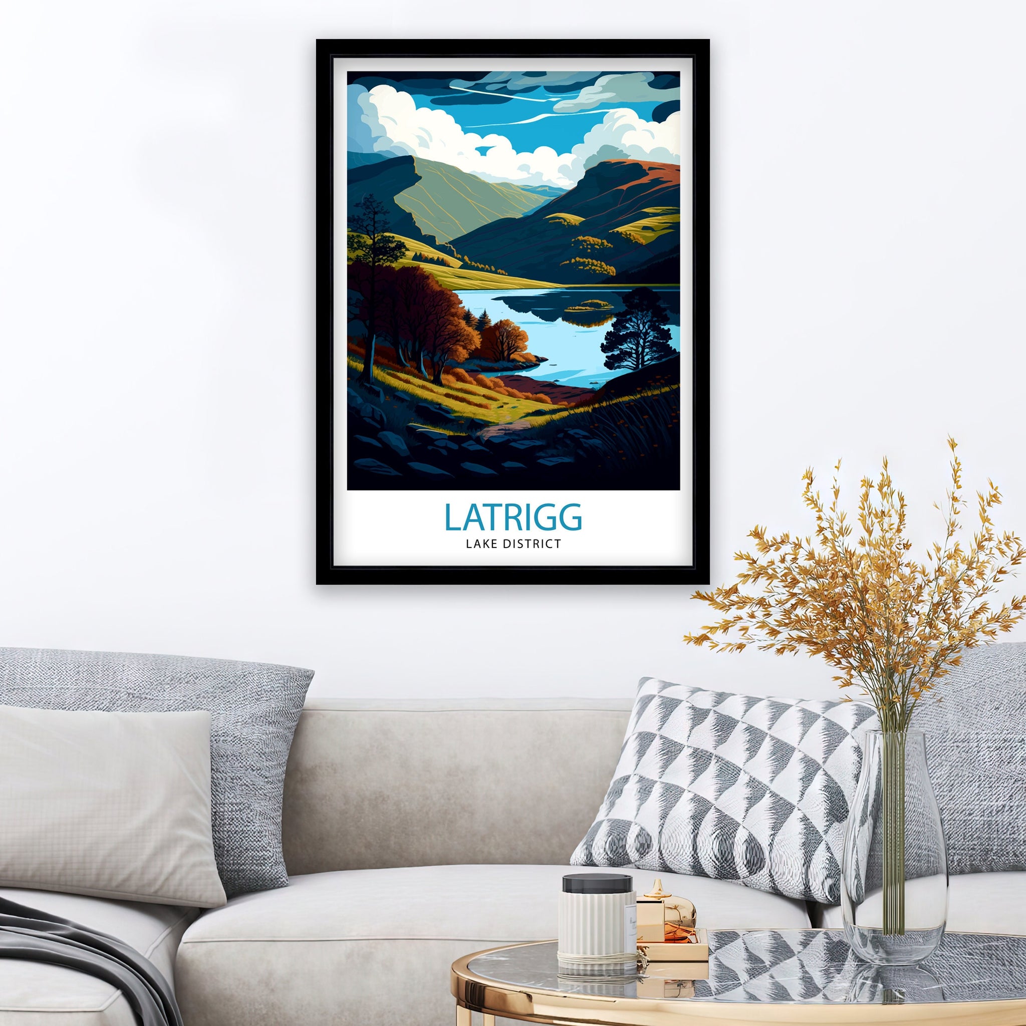 Latrigg Lake District Travel Print Lake District Wall Decor Lake District Home Living Decor Lake District Illustration Travel Poster Gift