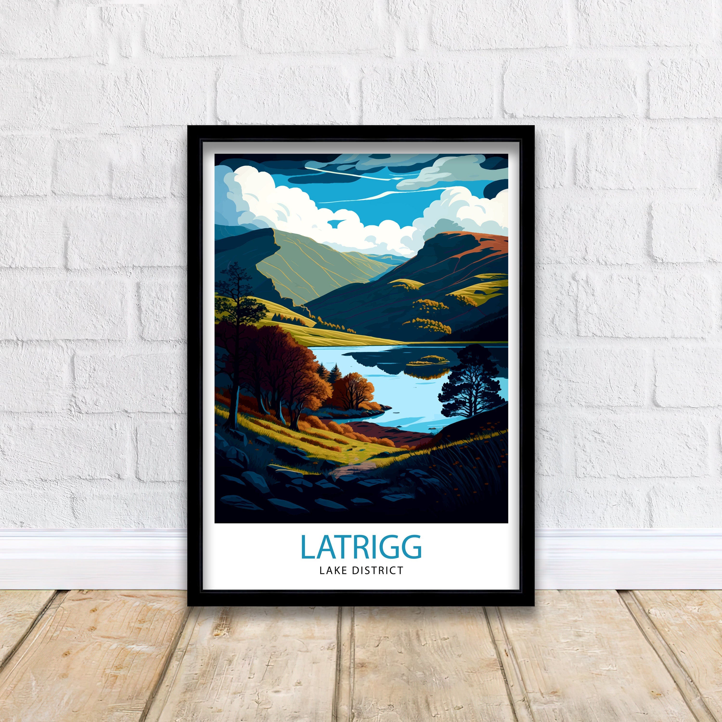 Latrigg Lake District Travel Print Lake District Wall Decor Lake District Home Living Decor Lake District Illustration Travel Poster Gift