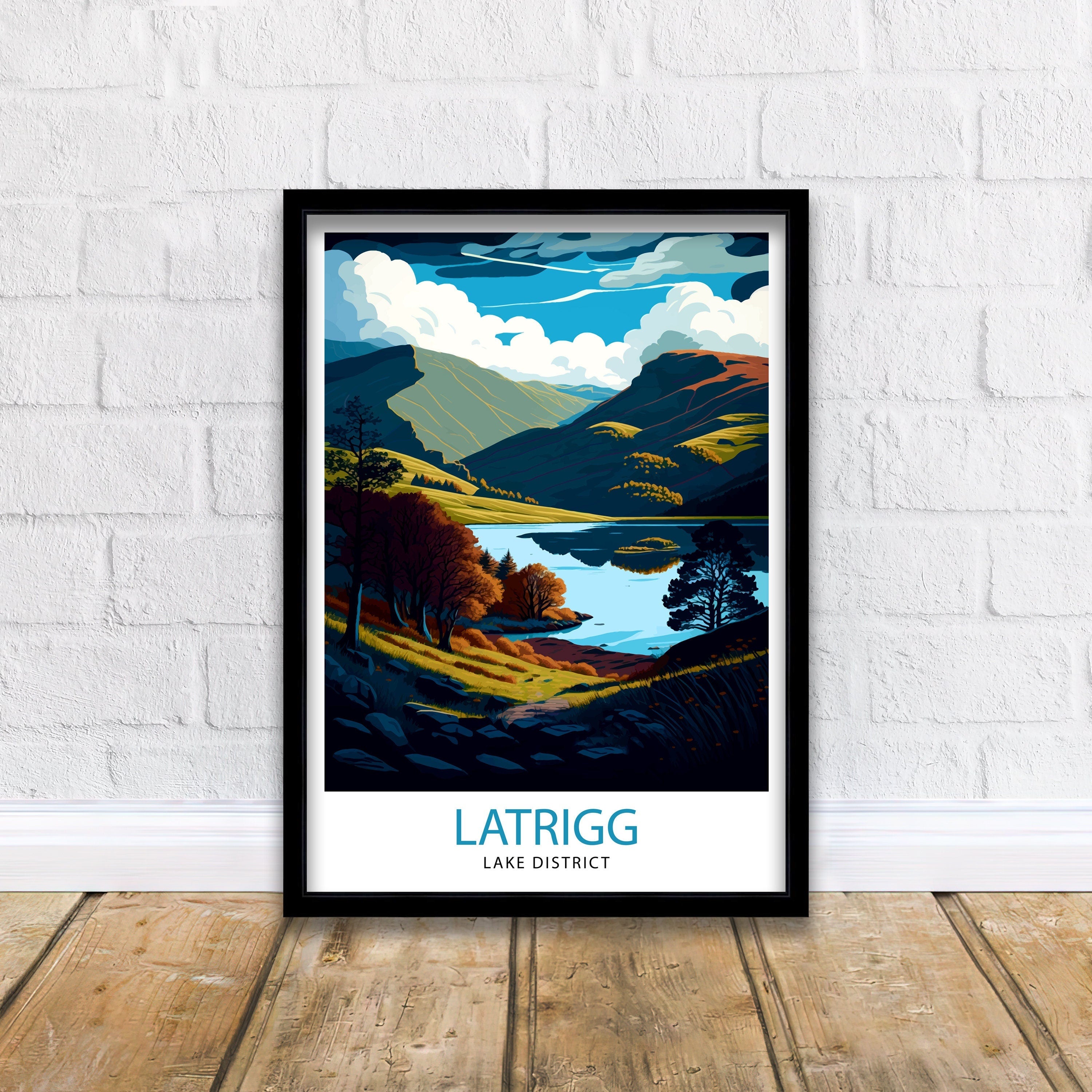 Latrigg Lake District Travel Print Lake District Wall Decor Lake District Home Living Decor Lake District Illustration Travel Poster Gift