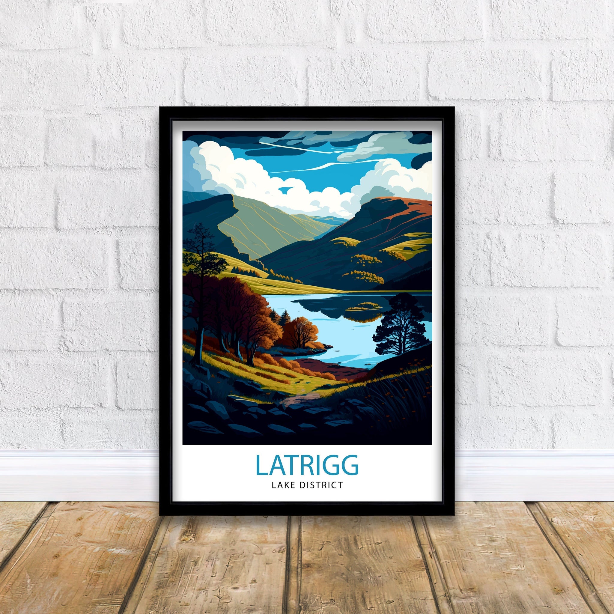 Latrigg Lake District Travel Print Lake District Wall Decor Lake District Home Living Decor Lake District Illustration Travel Poster Gift