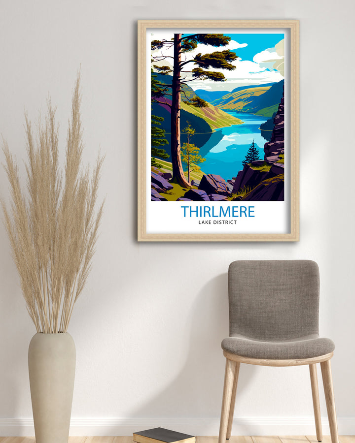 Thirlmere Lake District Travel Poster Lake District