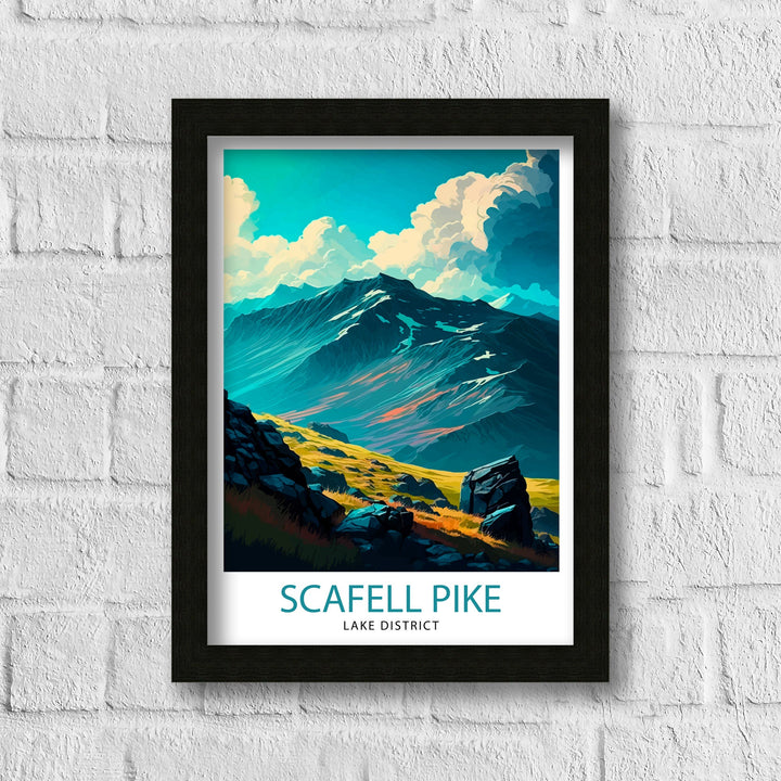 Scafell Pike Lake District Travel Poster Lake District