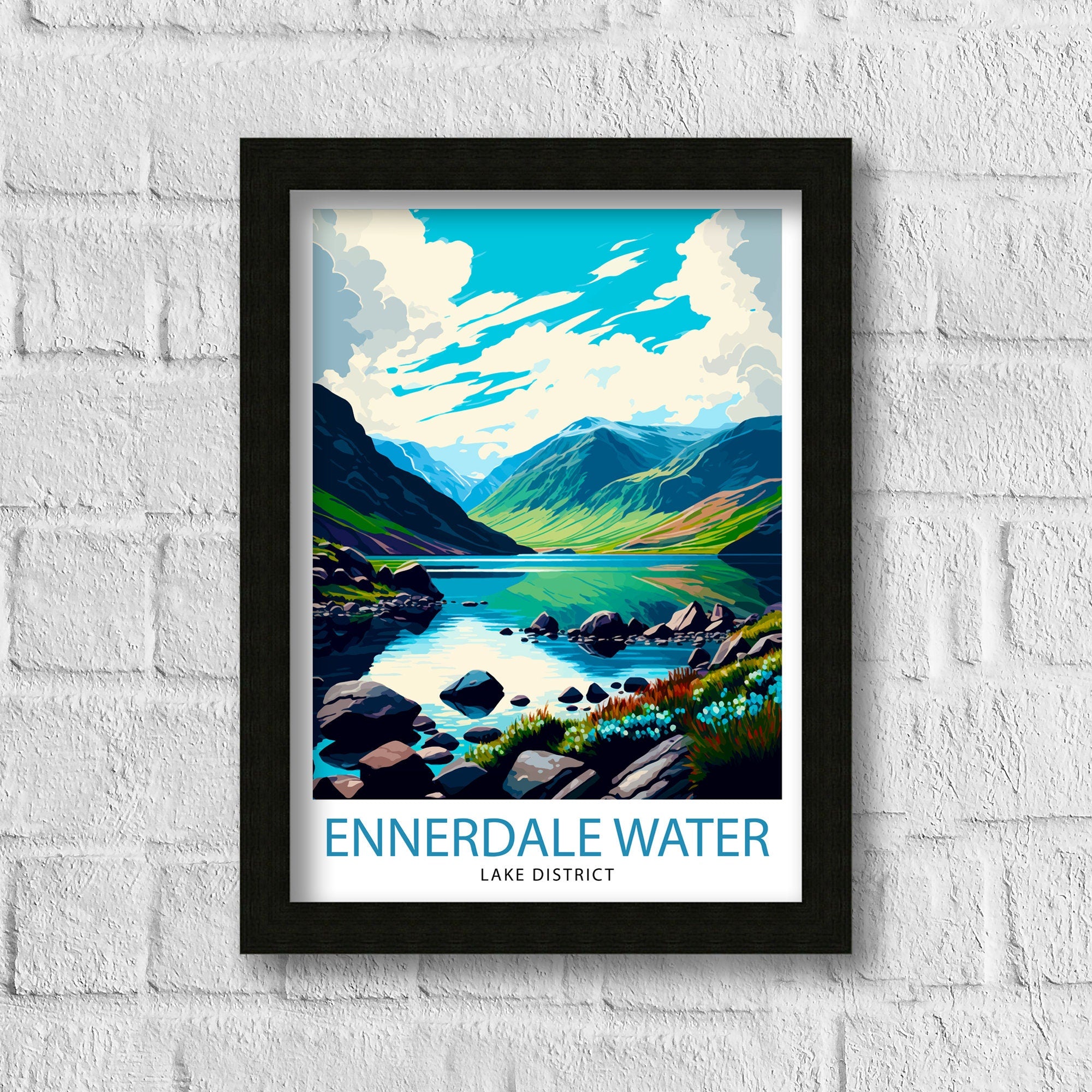 Ennerdale Water Lake District Travel Print Lake District Wall Decor Lake District Home Living Decor Ennerdale Water Illustration Travel
