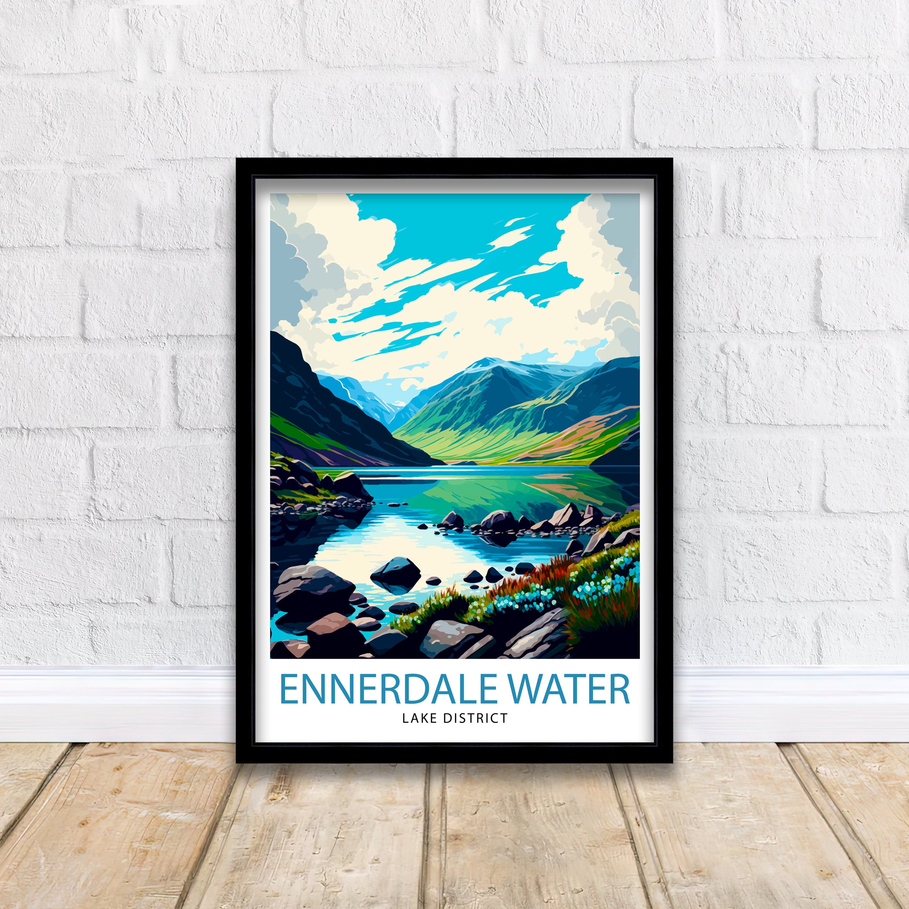 Ennerdale Water Lake District Travel Print Lake District Wall Decor Lake District Home Living Decor Ennerdale Water Illustration Travel