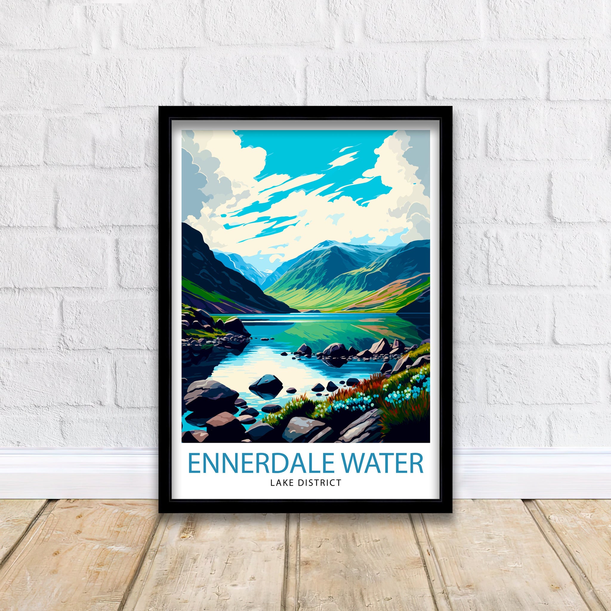 Ennerdale Water Lake District Travel Print Lake District Wall Decor Lake District Home Living Decor Ennerdale Water Illustration Travel