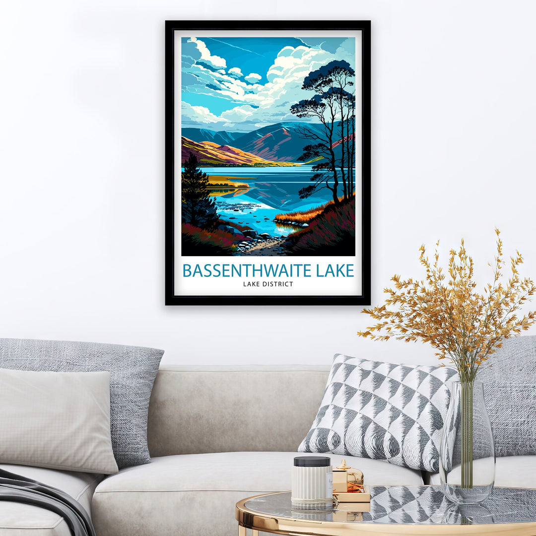 Bassenthwaite Lake Lake District Travel Poster Lake District