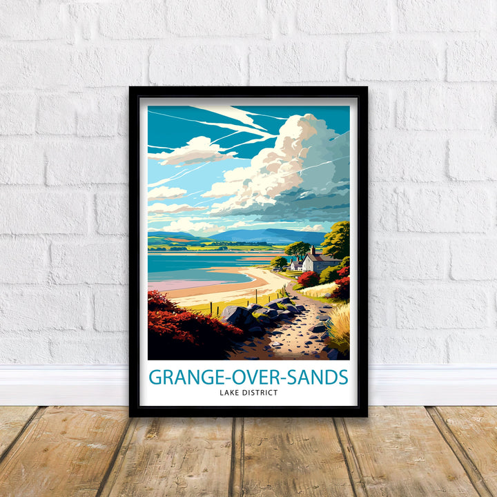 Grange Over Sands Lake District Travel Poster Lake District