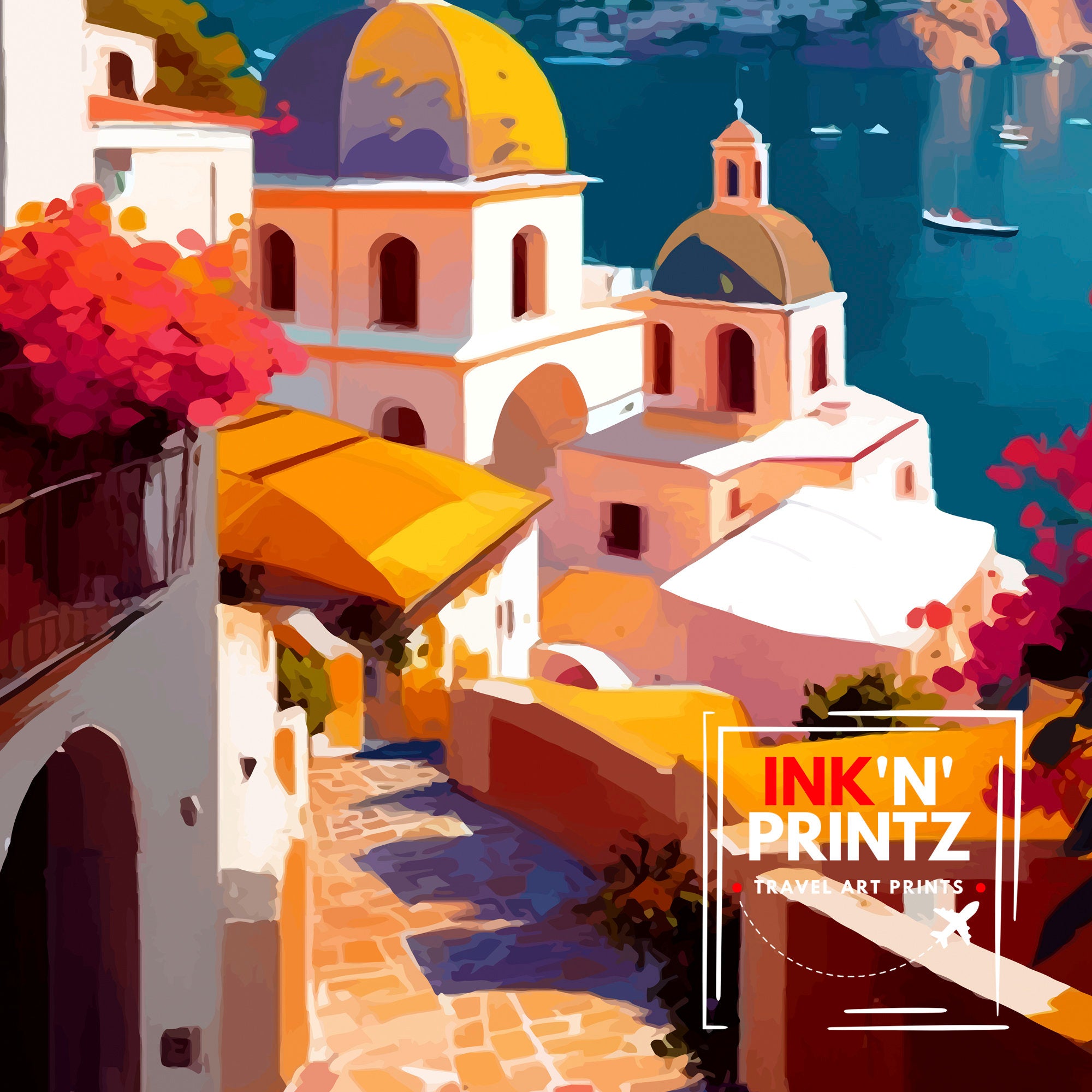 Positano Italy Travel Print Positano Wall Decor Positano Home Living Decor Positano Italy Illustration Travel Poster Gift for Positano Italy
