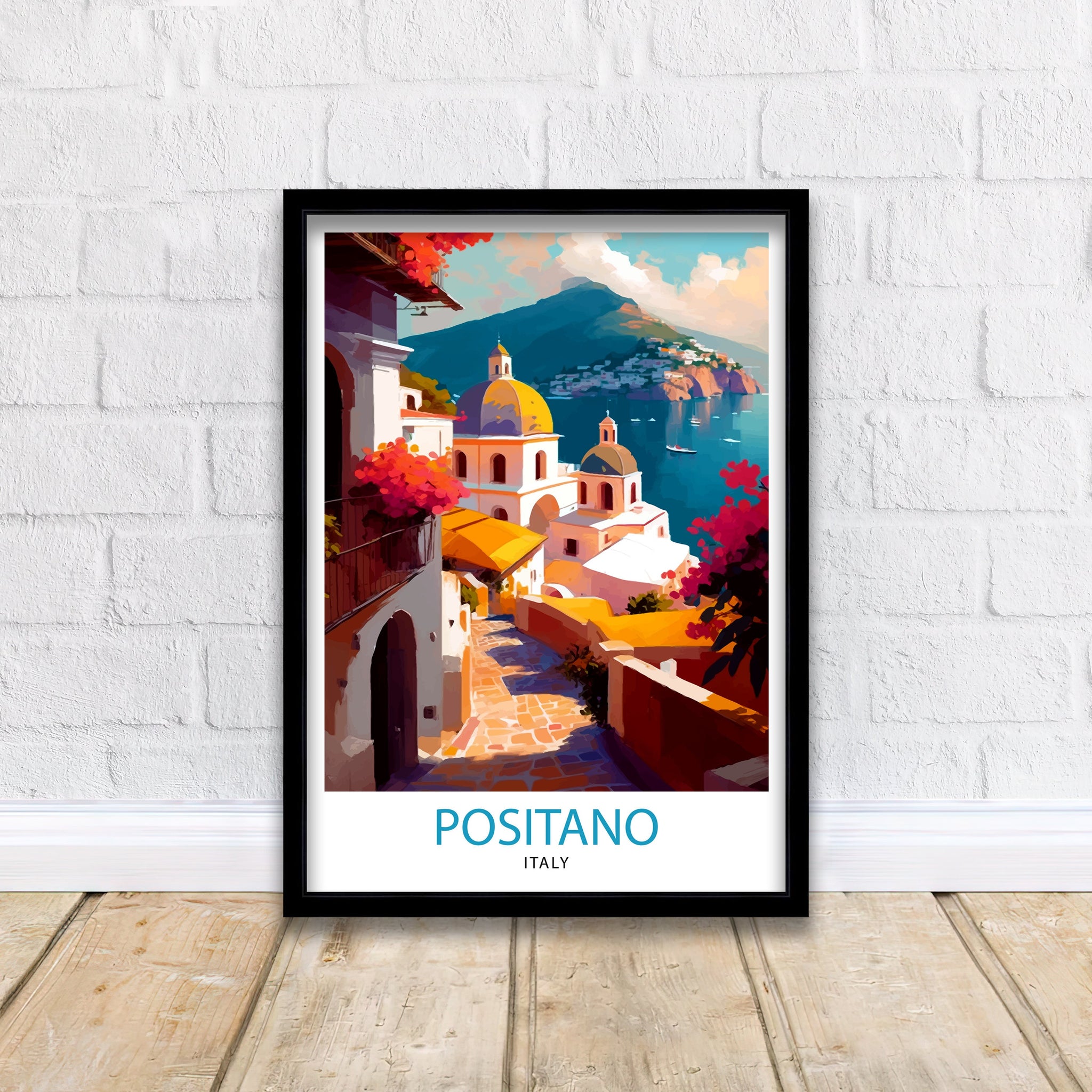 Positano Italy Travel Print Positano Wall Decor Positano Home Living Decor Positano Italy Illustration Travel Poster Gift for Positano Italy