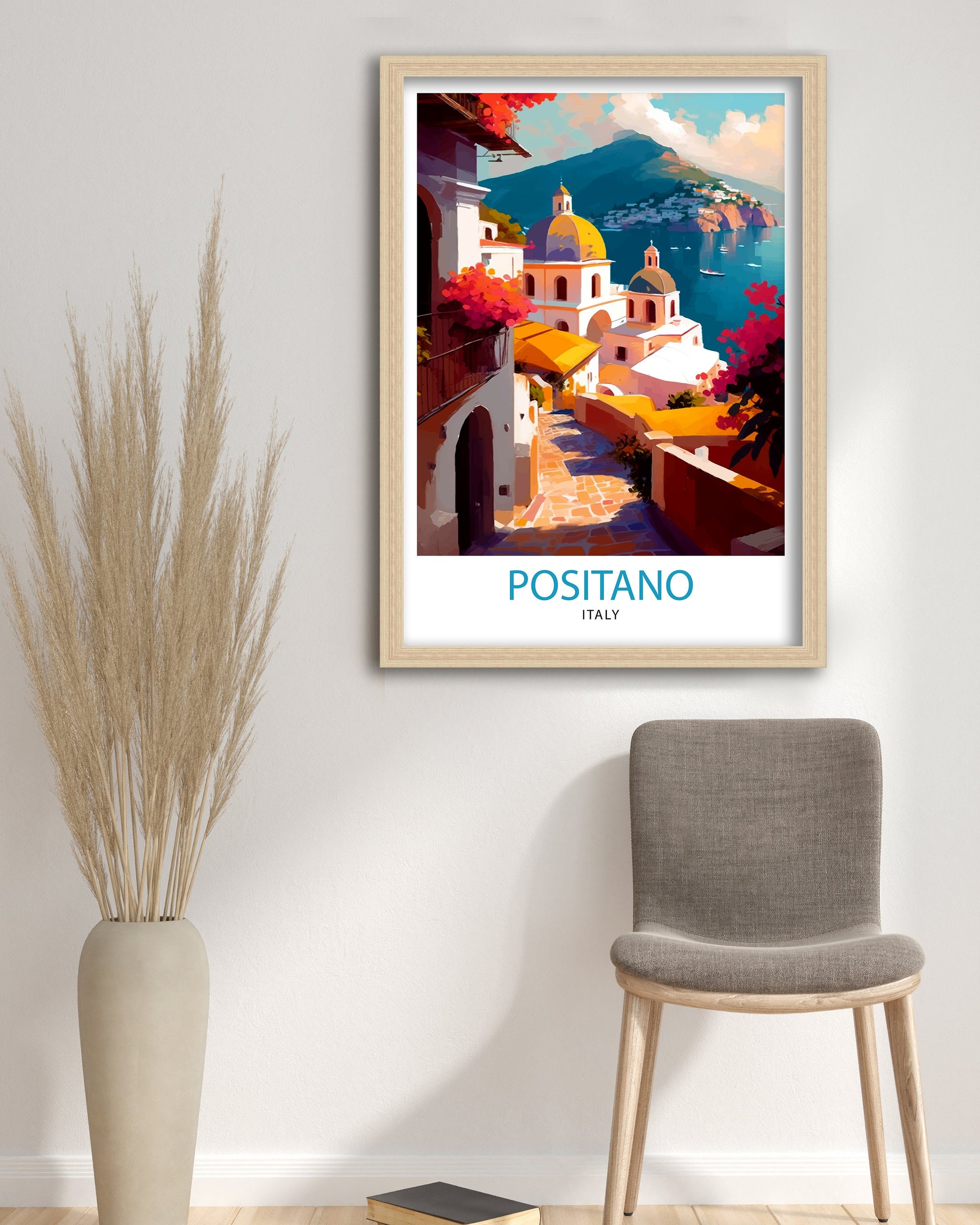 Positano Italy Travel Print Positano Wall Decor Positano Home Living Decor Positano Italy Illustration Travel Poster Gift for Positano Italy