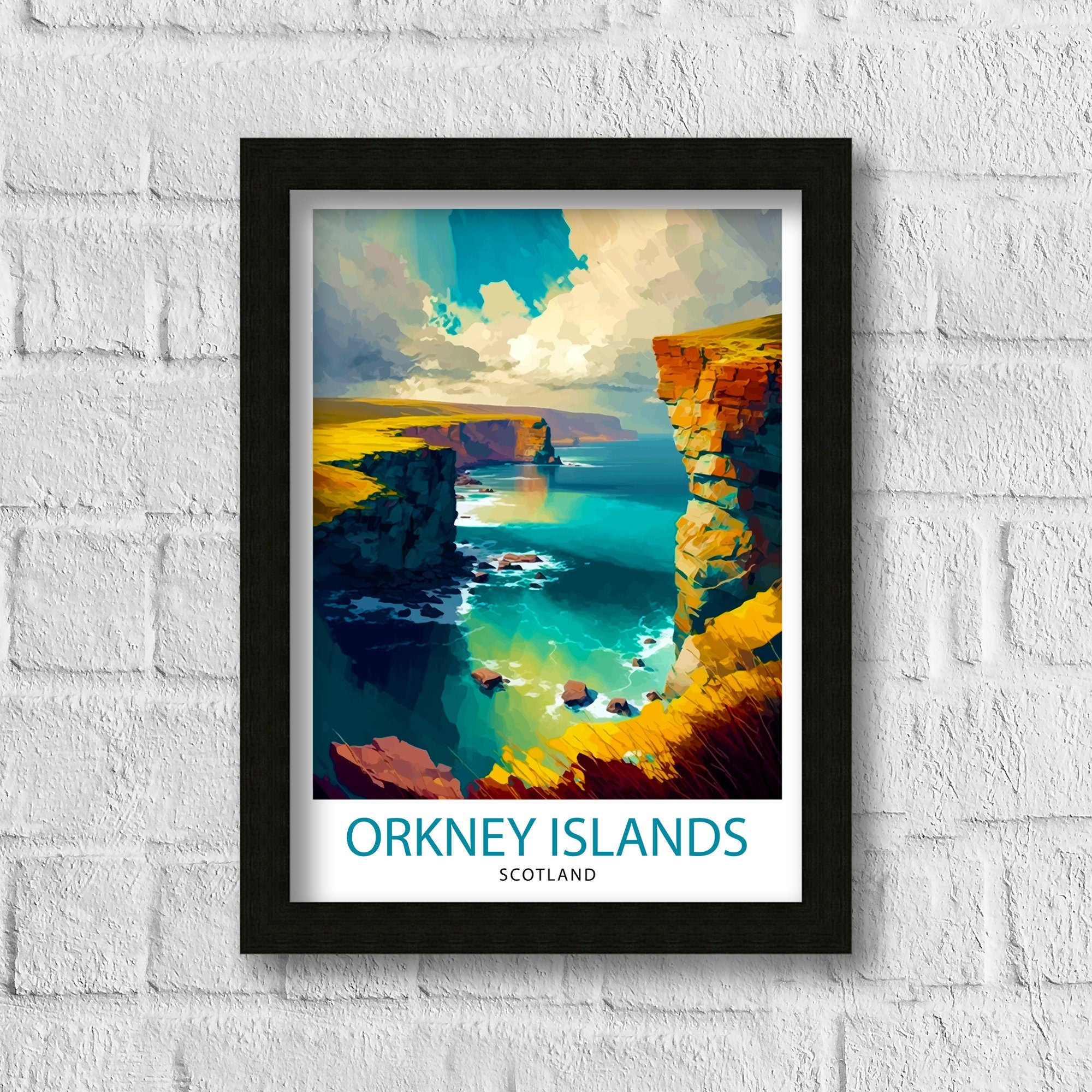 Orkney Islands Travel Print Orkney Wall Decor Orkney Home Living Decor Orkney Islands Illustration Travel Poster Gift for Orkney Orkney