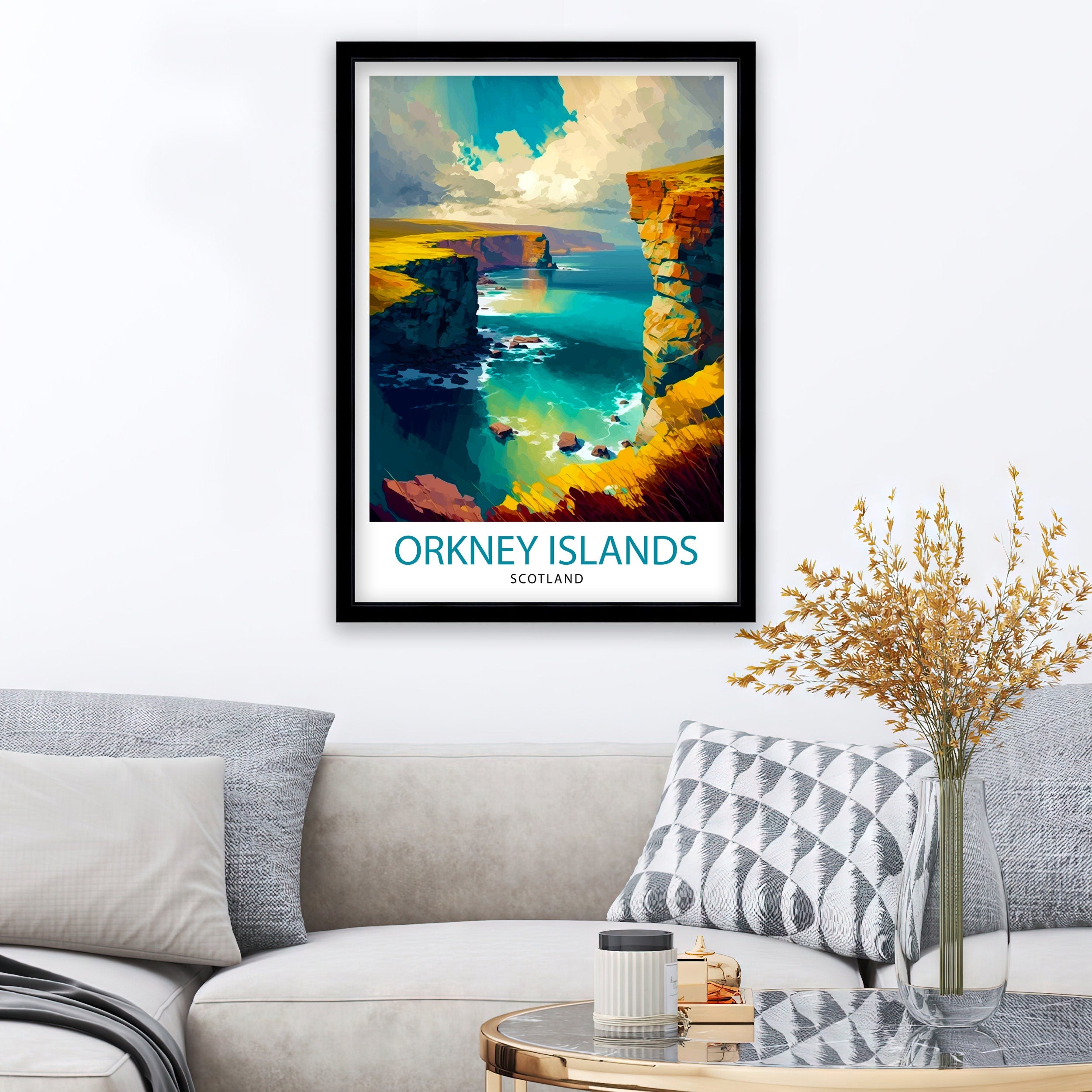 Orkney Islands Travel Print Orkney Wall Decor Orkney Home Living Decor Orkney Islands Illustration Travel Poster Gift for Orkney Orkney