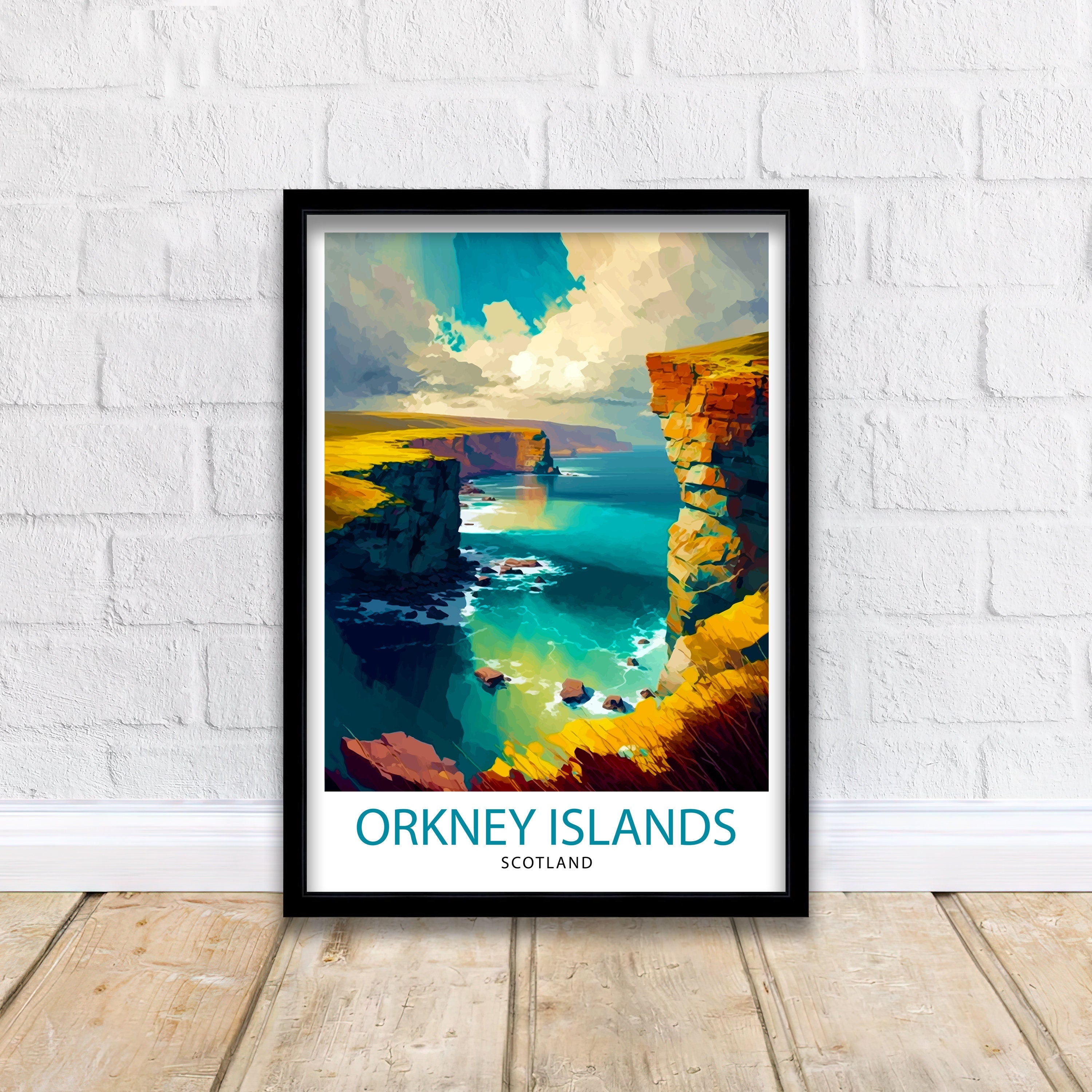 Orkney Islands Travel Print Orkney Wall Decor Orkney Home Living Decor Orkney Islands Illustration Travel Poster Gift for Orkney Orkney