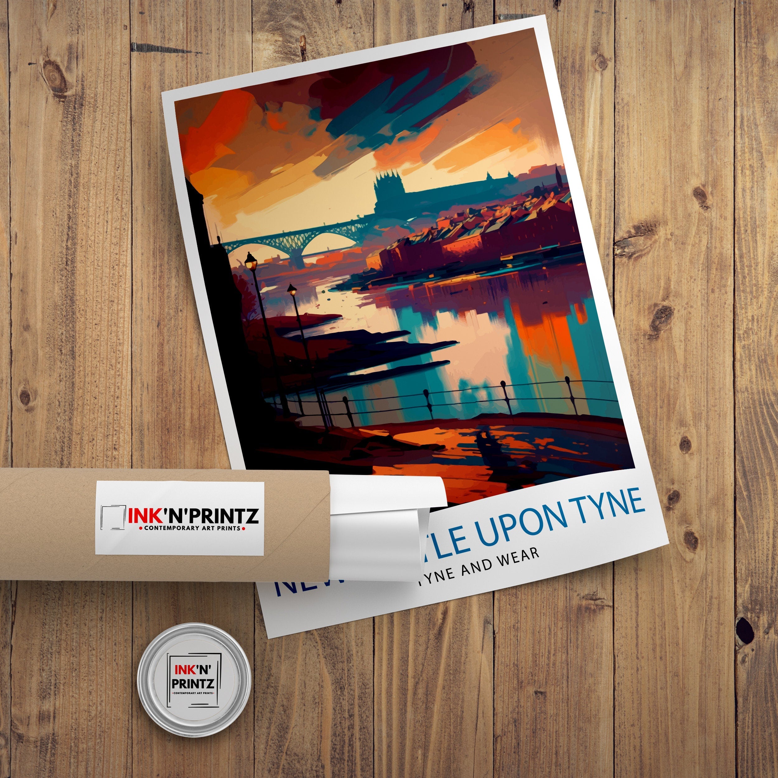 Newcastle upon Tyne Travel Print Newcastle Wall Decor Newcastle Poster England Travel Prints Newcastle Art Print Newcastle Illustration
