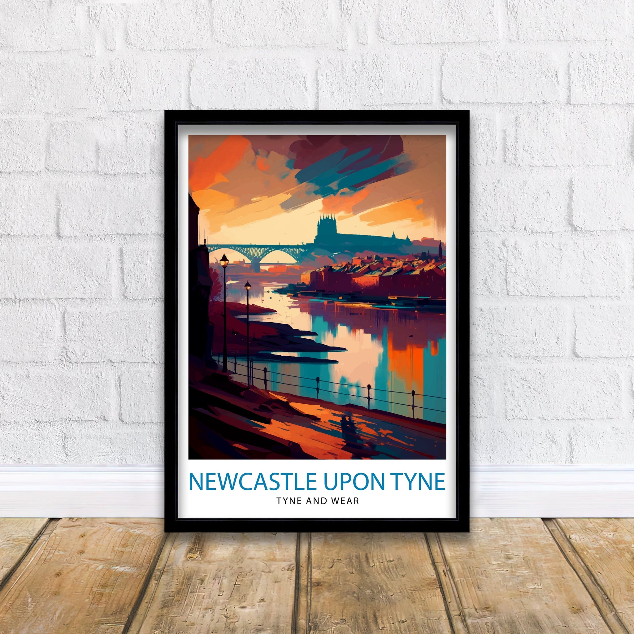 Newcastle upon Tyne Travel Print Newcastle Wall Decor Newcastle Poster England Travel Prints Newcastle Art Print Newcastle Illustration