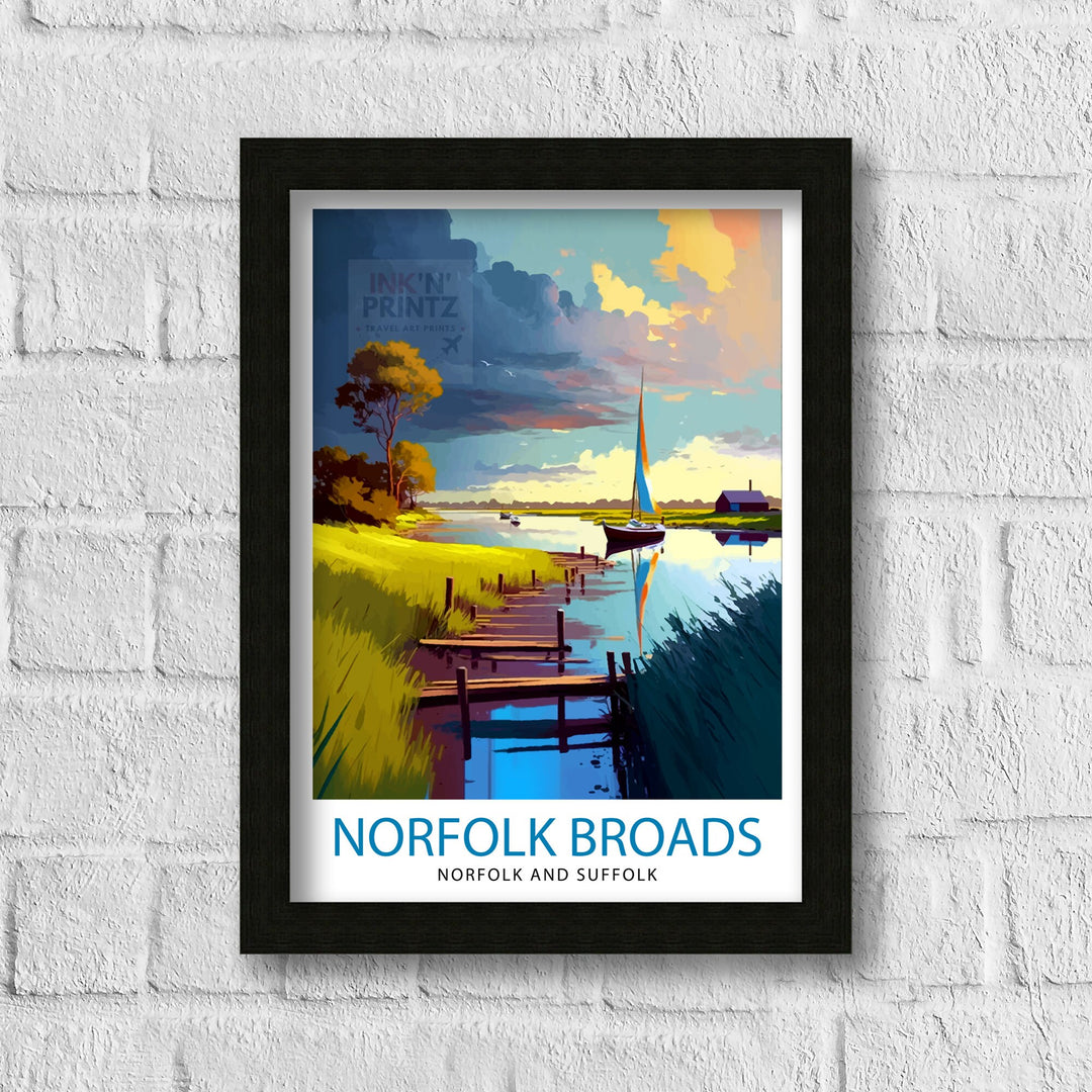 Norfolk Broads Travel Poster Norfolk Broads