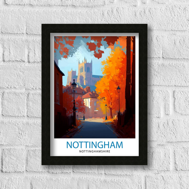 Nottingham Nottinghamshire Travel Poster Nottingham