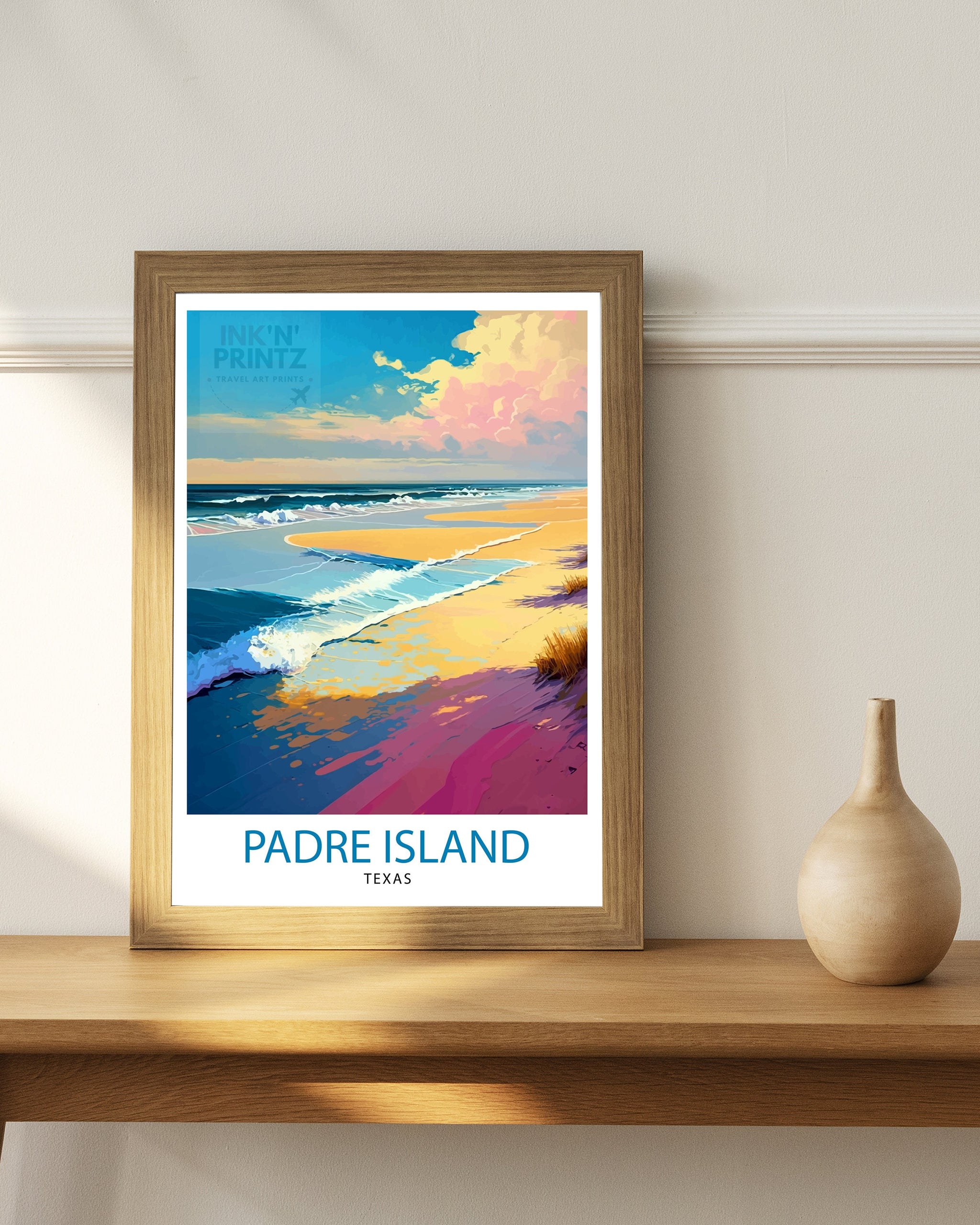 Padre Island Travel Print| South Padre Island Wall Decor South Padre Island Poster Texas Travel Prints South Padre Island Art Print