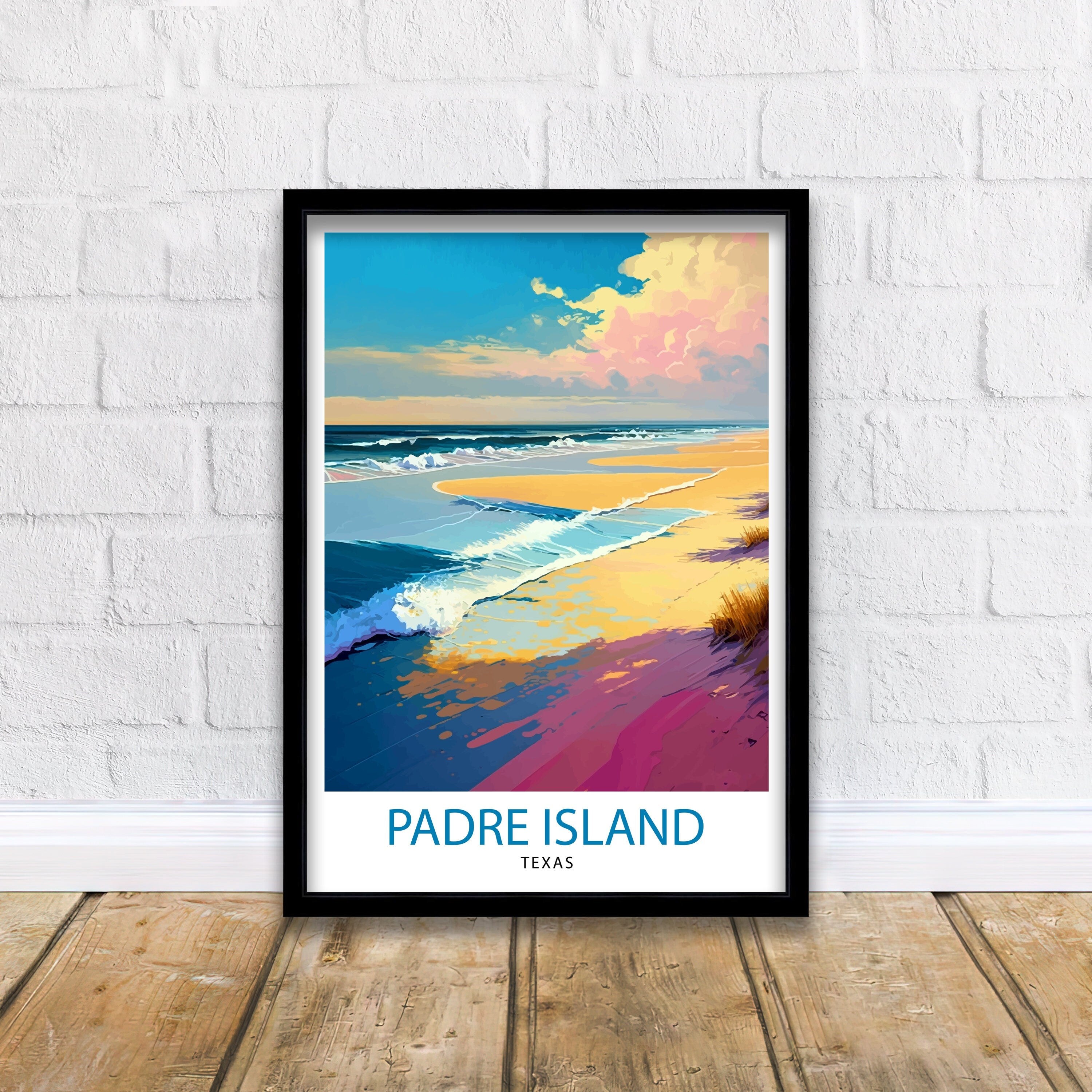 Padre Island Travel Print| South Padre Island Wall Decor South Padre Island Poster Texas Travel Prints South Padre Island Art Print