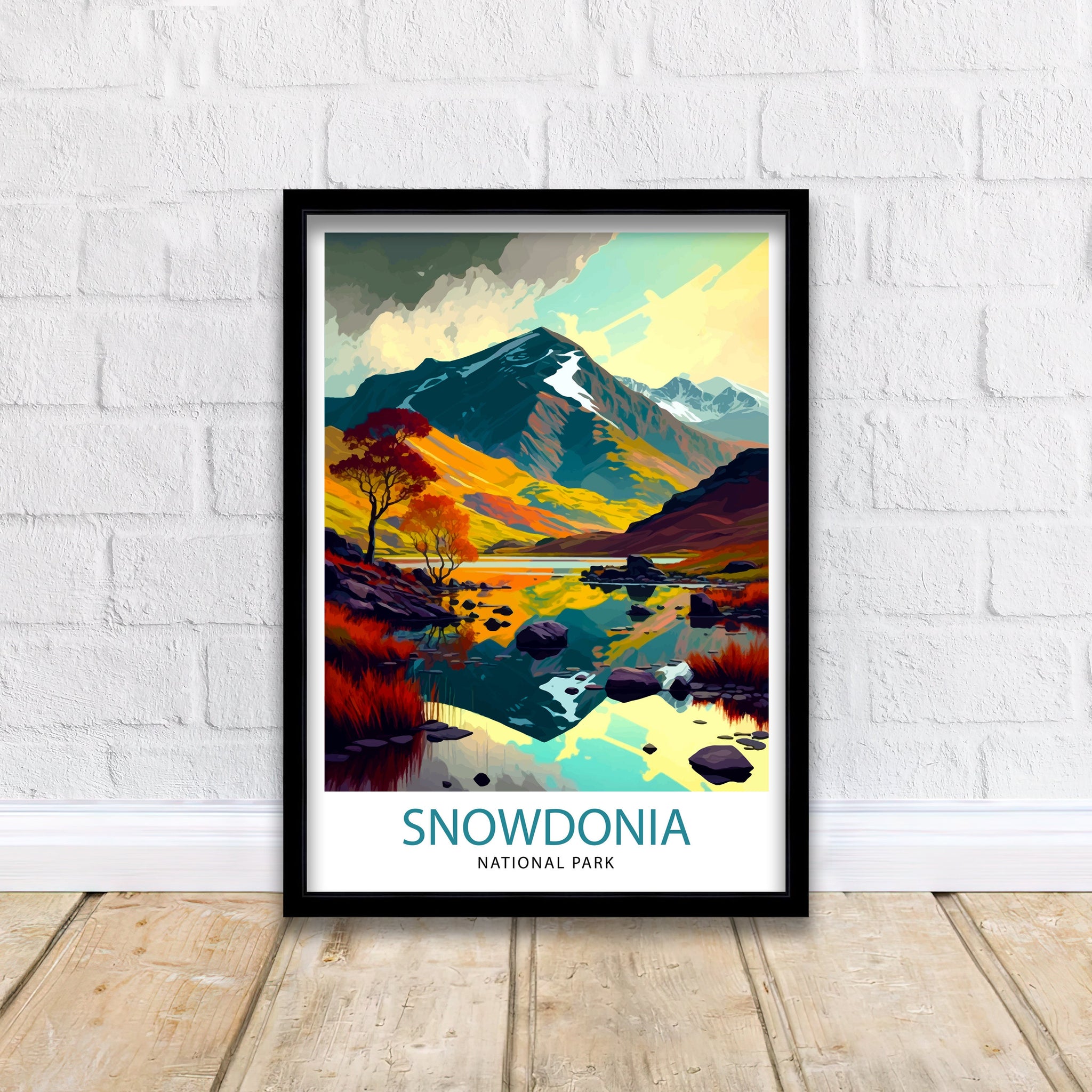 Snowdonia National Park Travel Print Snowdonia Wall Decor Snowdonia Home Living Decor Snowdonia Illustration Travel Poster Gift