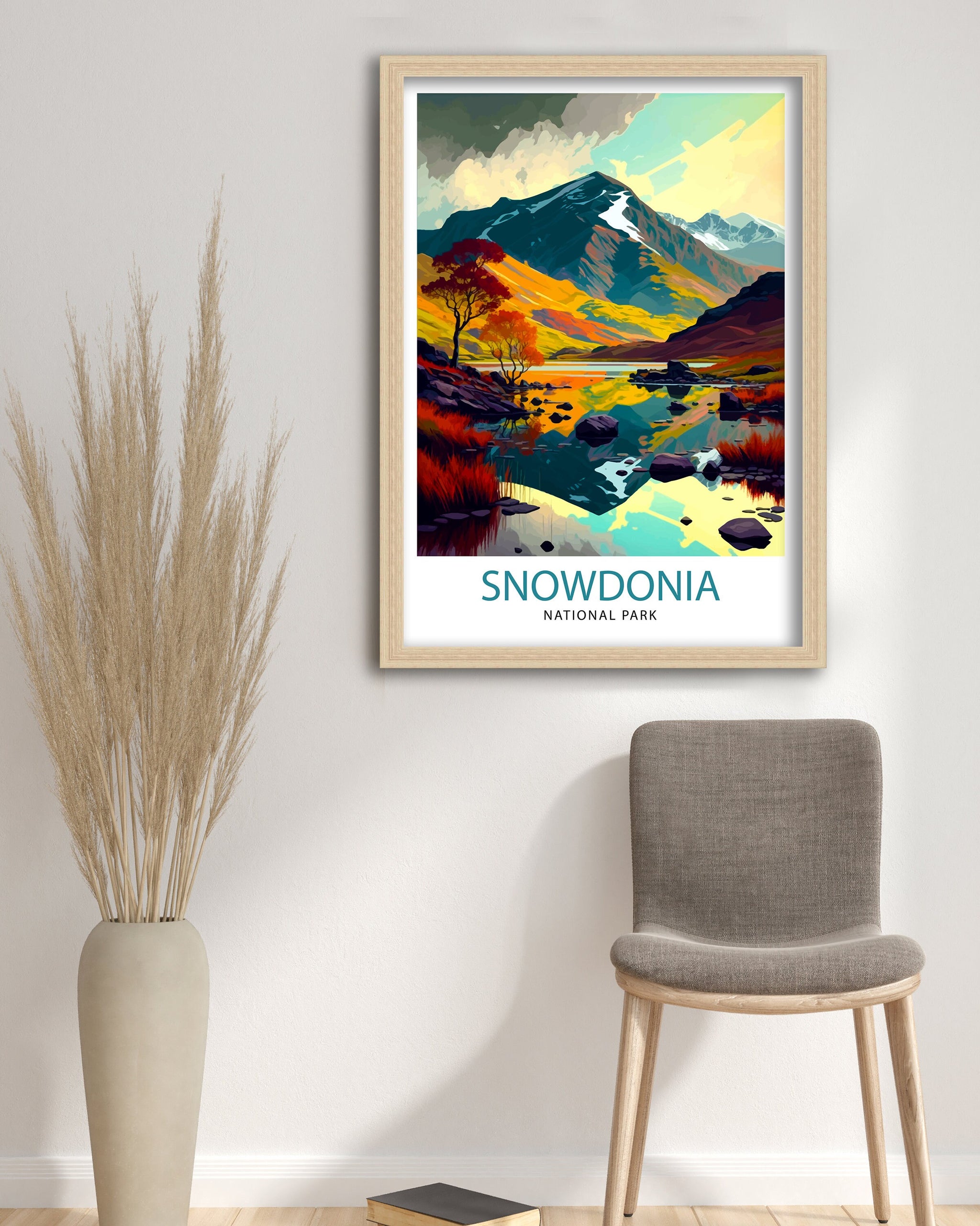 Snowdonia National Park Travel Print Snowdonia Wall Decor Snowdonia Home Living Decor Snowdonia Illustration Travel Poster Gift