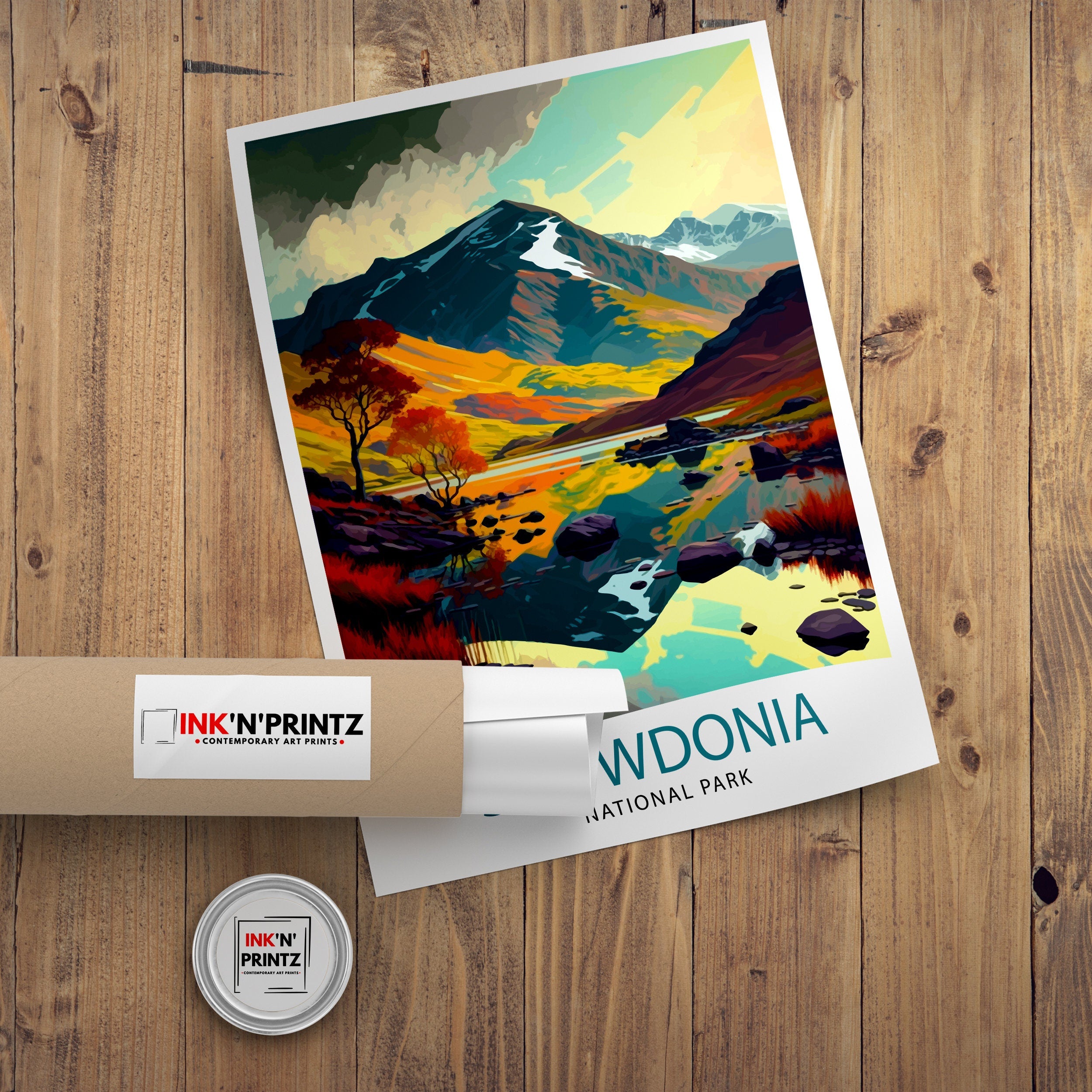 Snowdonia National Park Travel Print Snowdonia Wall Decor Snowdonia Home Living Decor Snowdonia Illustration Travel Poster Gift
