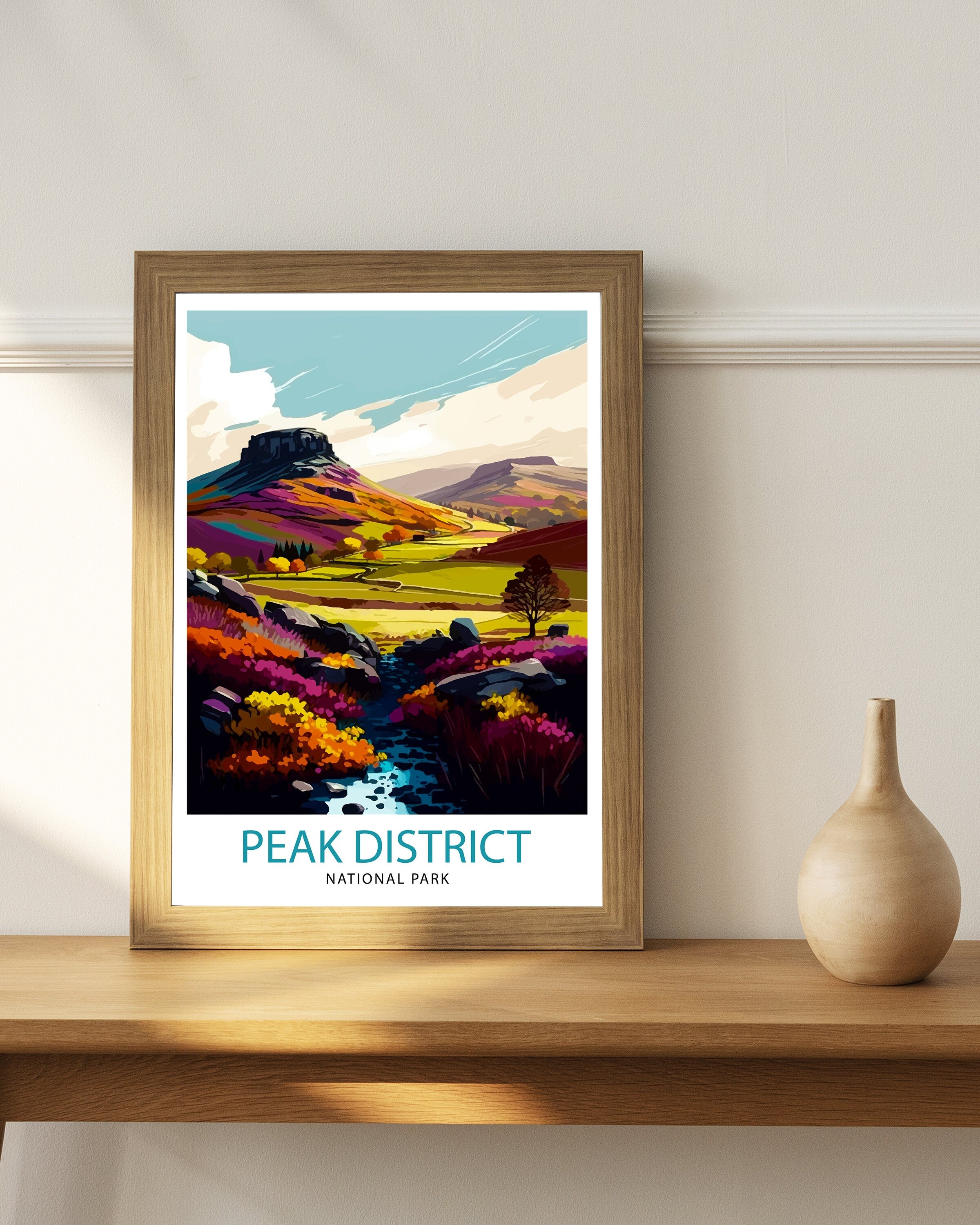 Peak District National Park Travel Print Peak District Wall Decor Peak District Home Living Decor Peak District Illustration Travel Poster