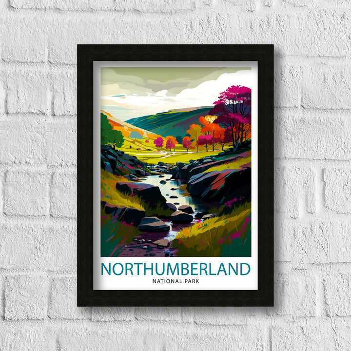 Northumberland National Park Travel Poster Northumberland