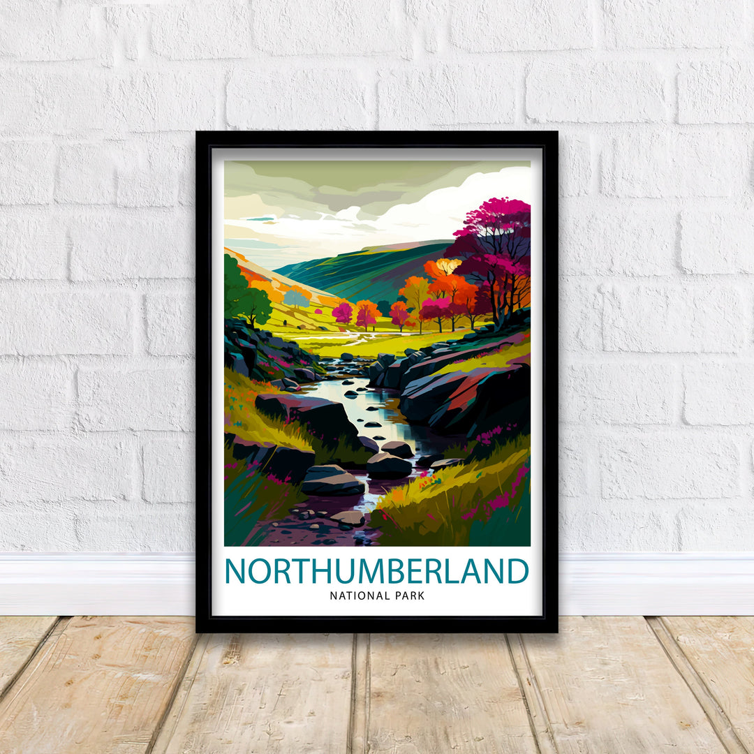 Northumberland National Park Travel Poster Northumberland